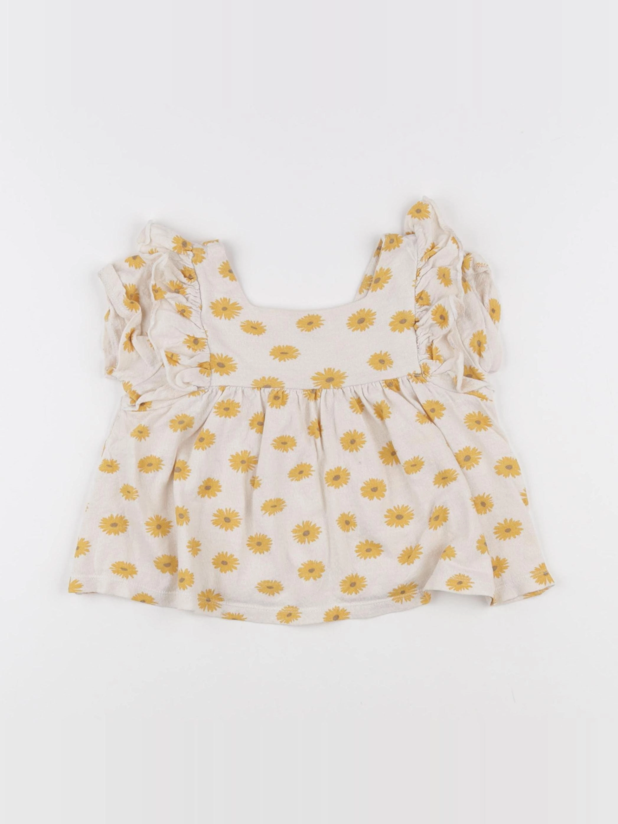 Zara - tee-shirt jaune, beige - 2/3 ans