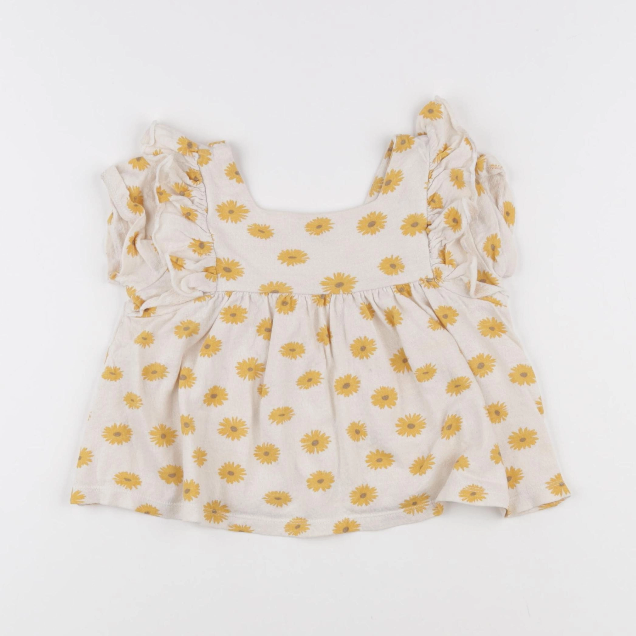 Zara - tee-shirt jaune, beige - 2/3 ans