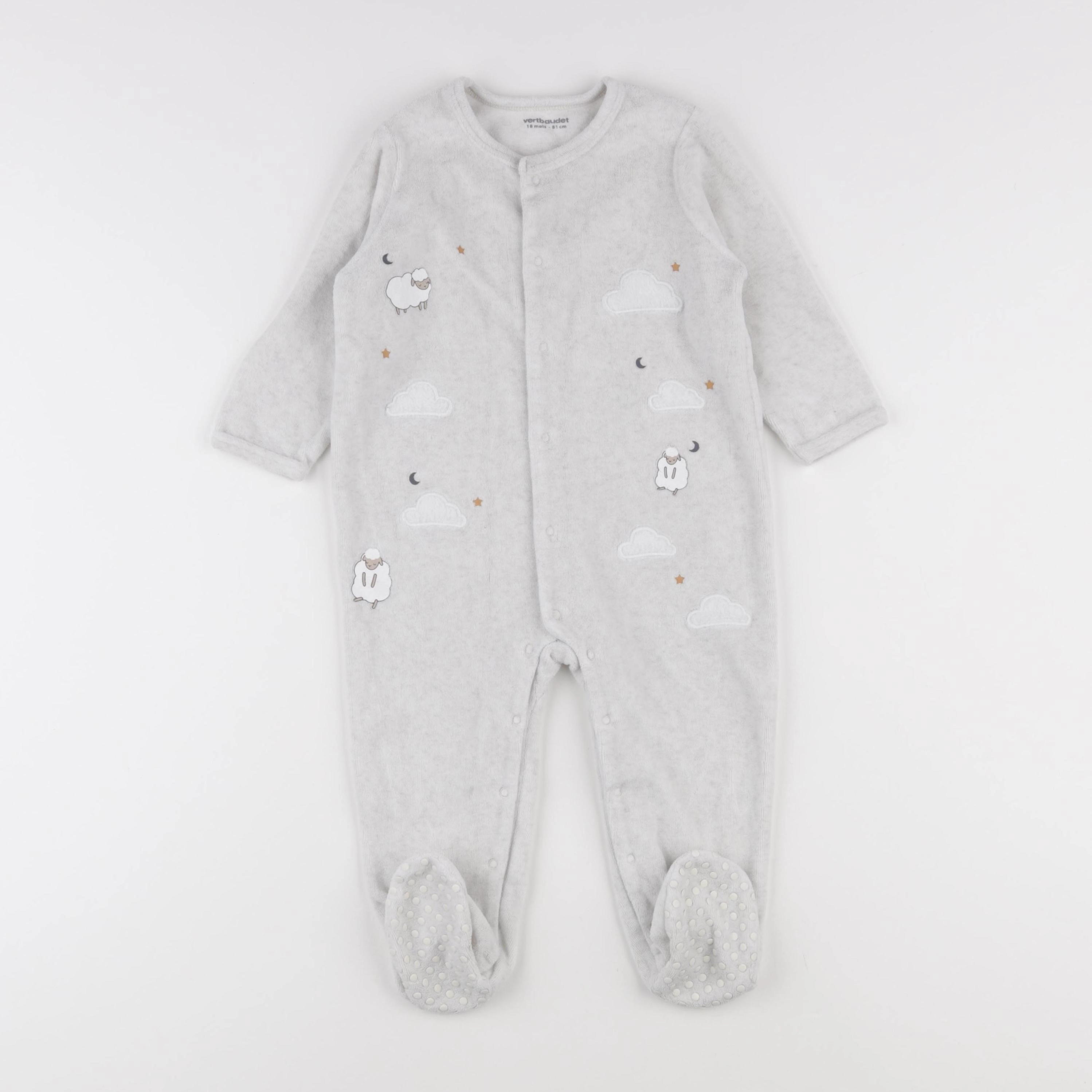 Vertbaudet - pyjama velours beige - 18 mois