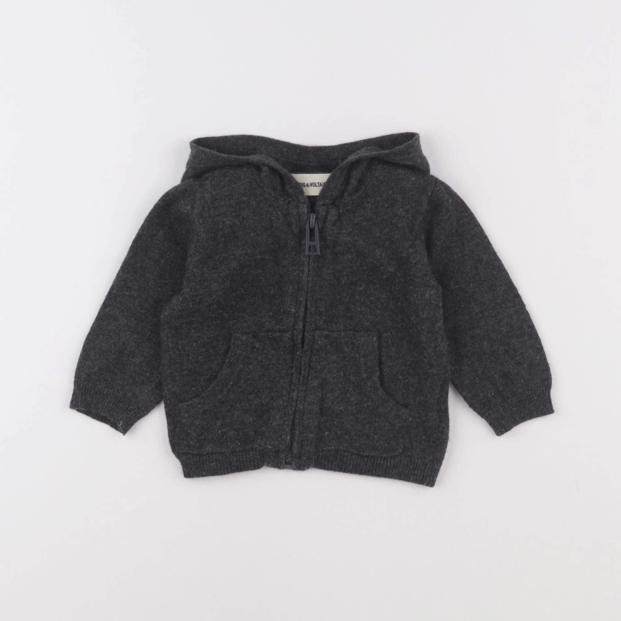 Zadig & Voltaire - gilet gris - 6 mois