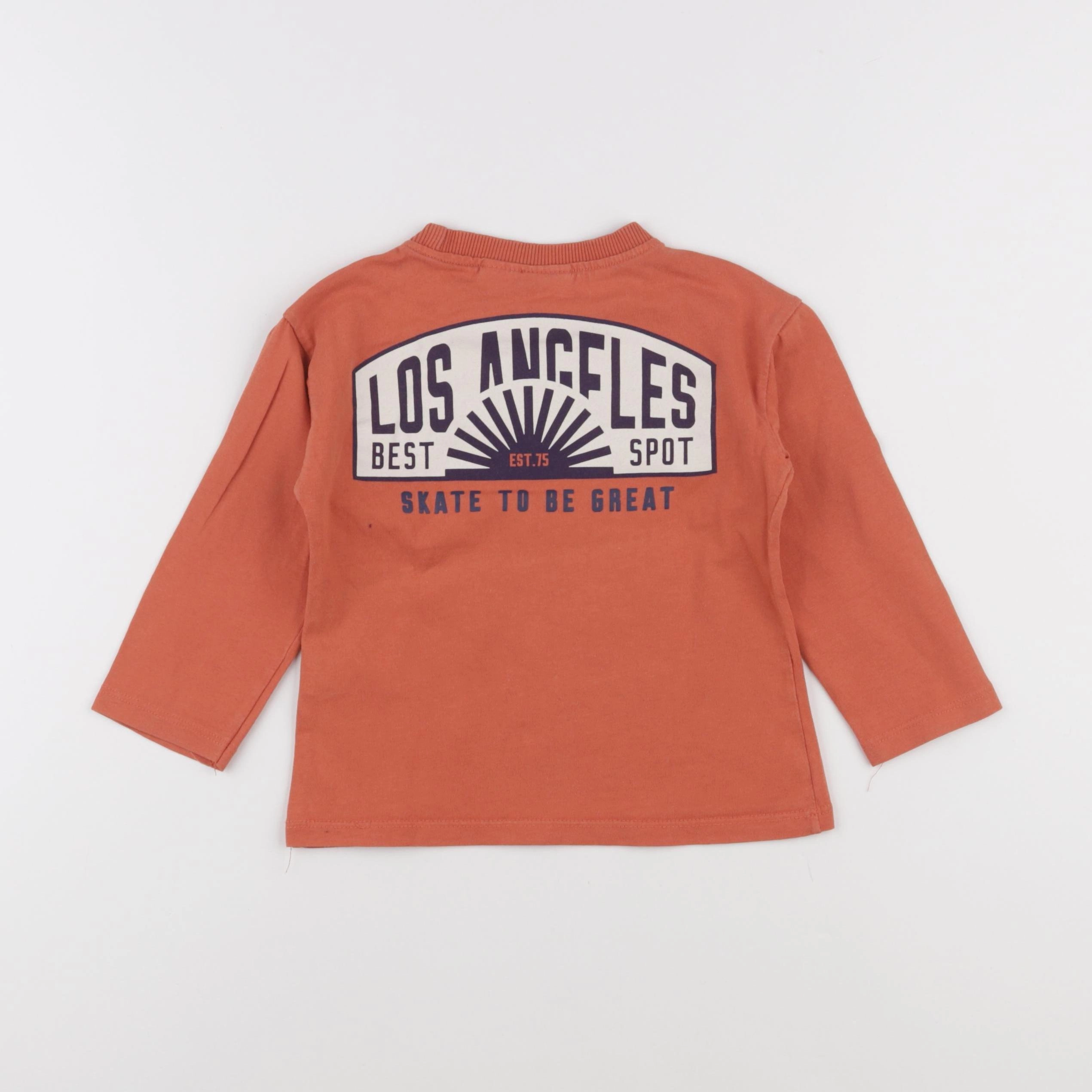 Zara - tee-shirt imprimé au dos orange - 12/18 mois