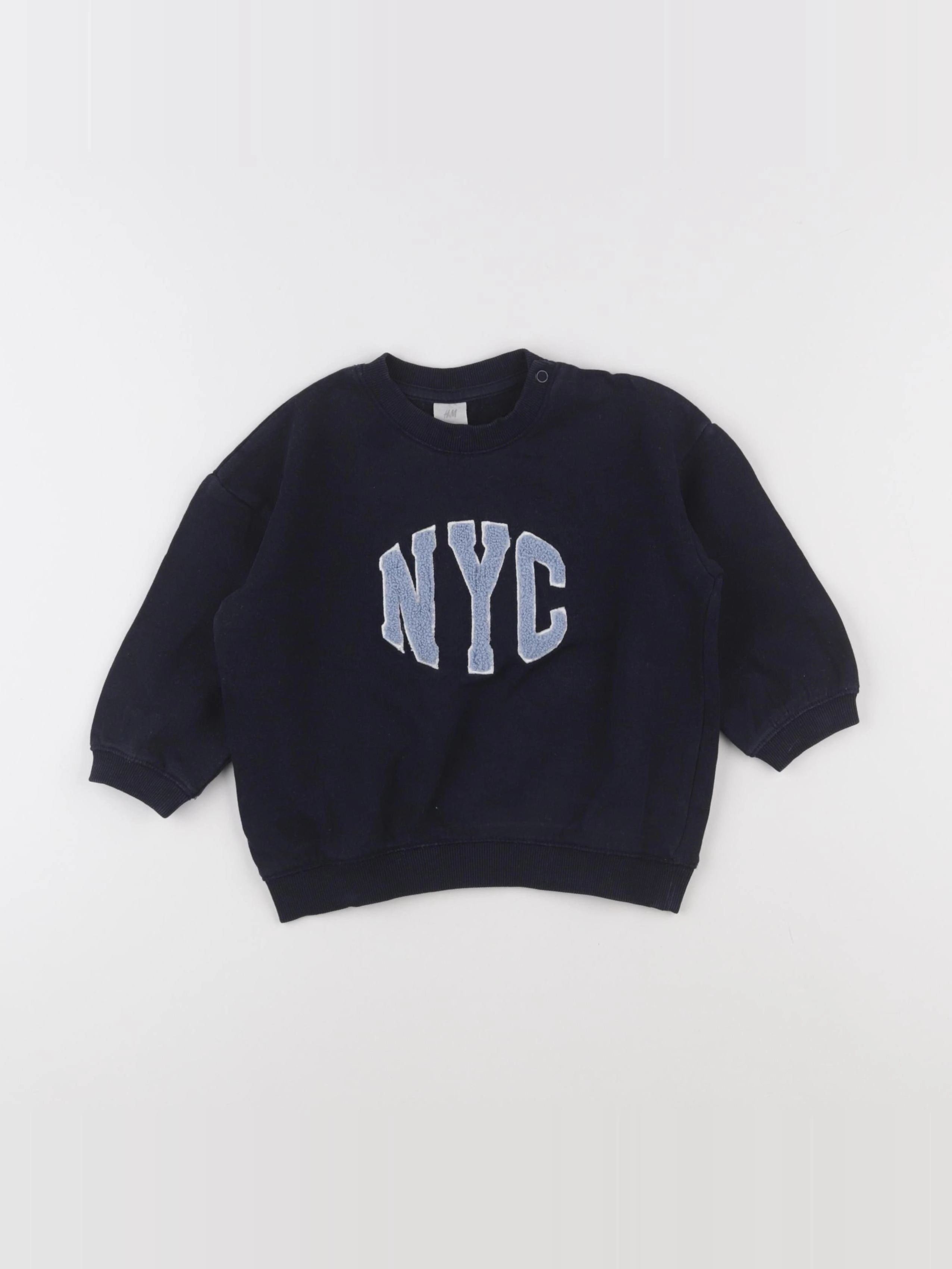 H&M - sweat bleu - 18/24 mois