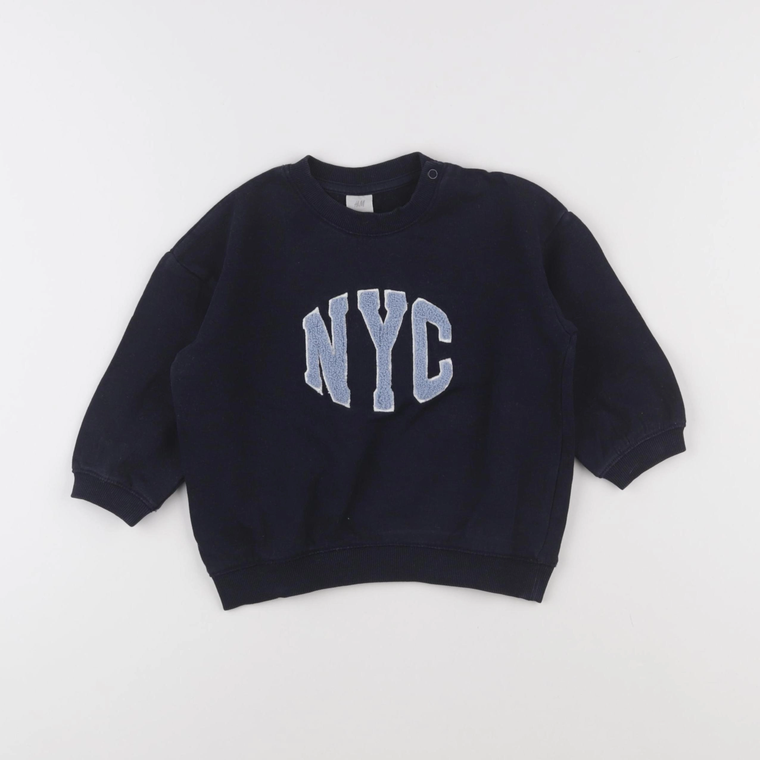H&M - sweat bleu - 18/24 mois
