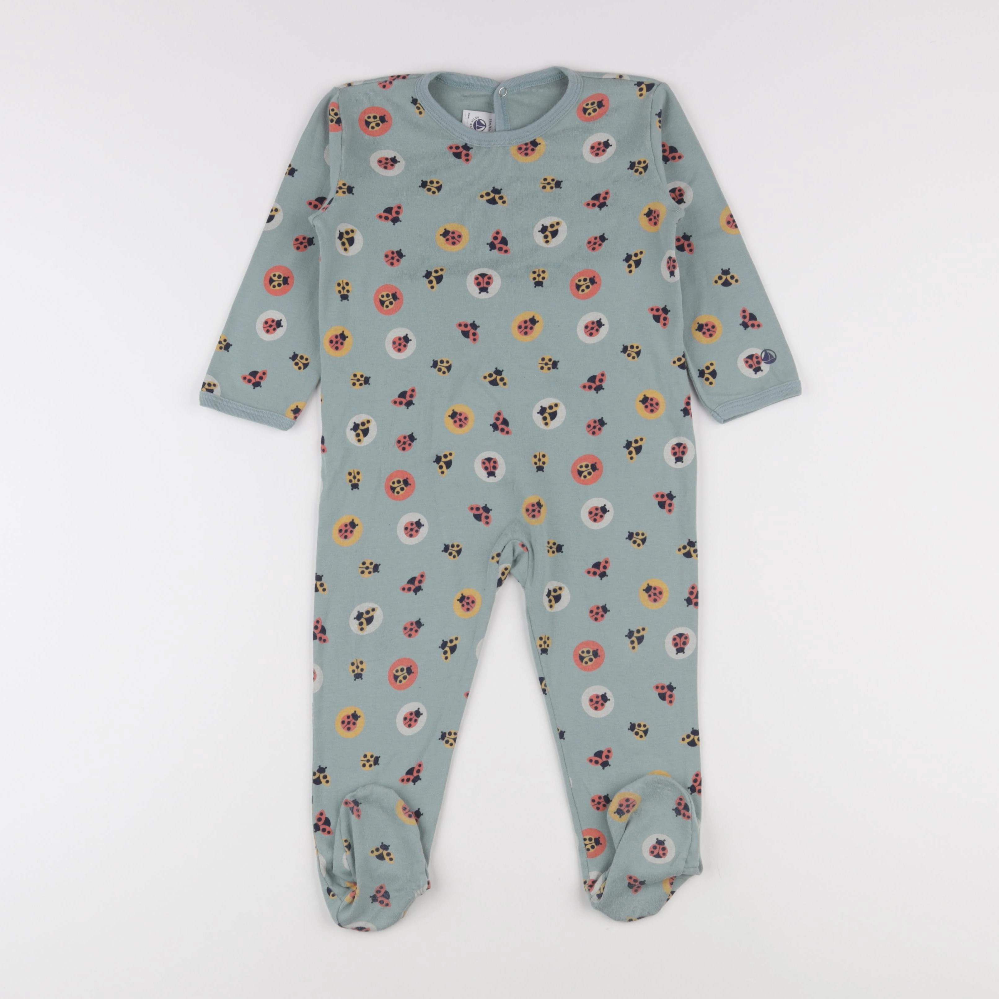 Petit Bateau - pyjama coton vert - 24 mois