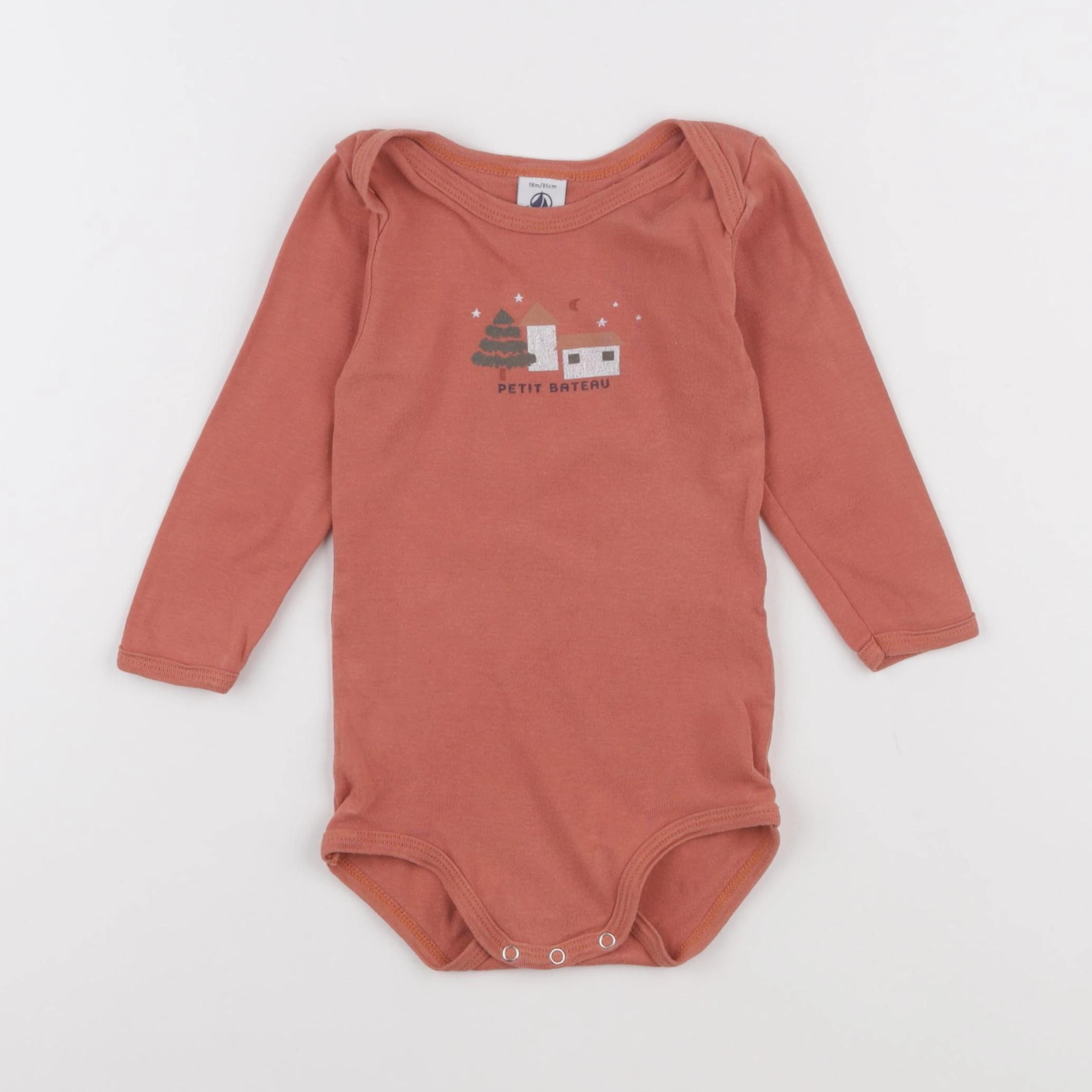 Petit Bateau - body rouge - 18 mois