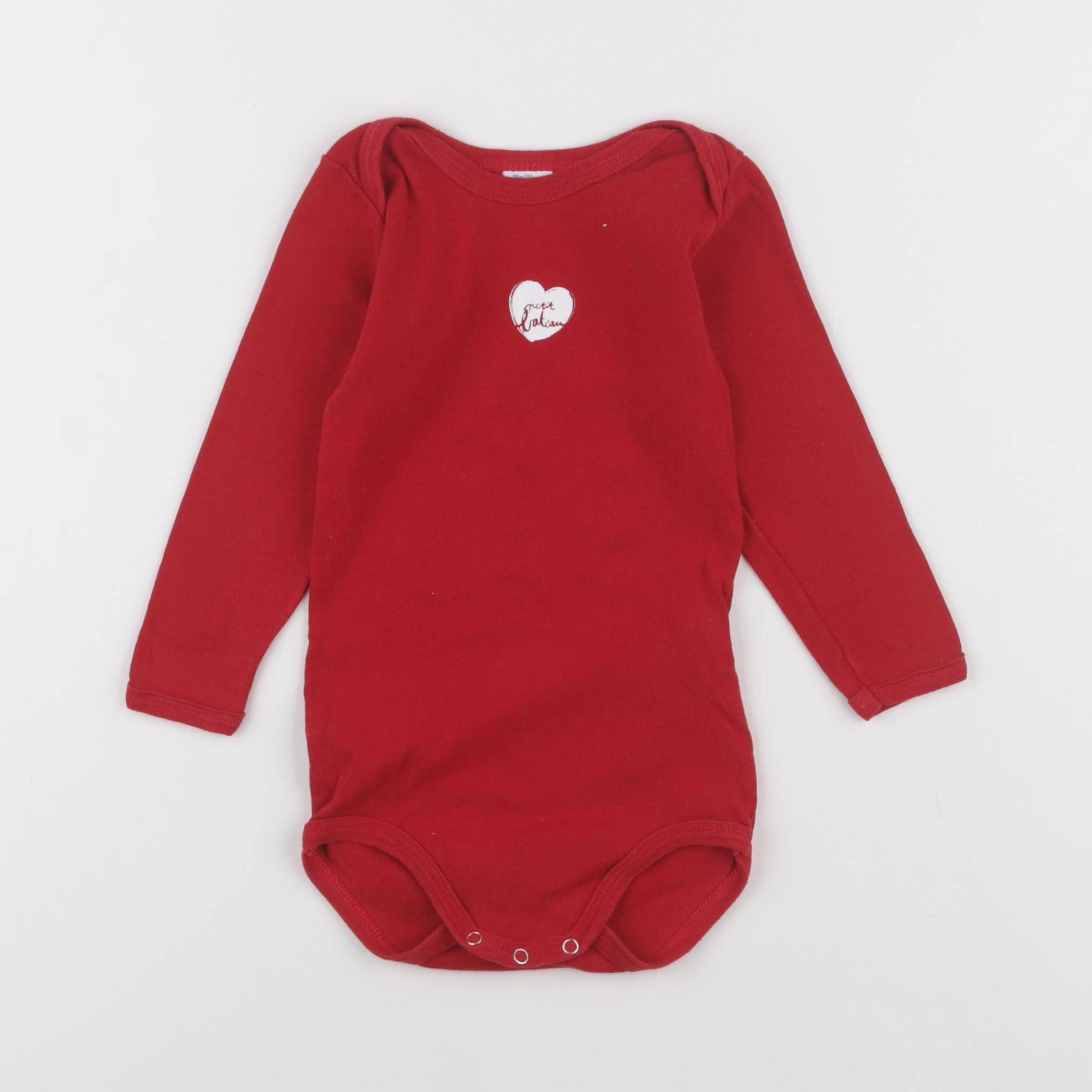 Petit Bateau - body rouge - 18 mois