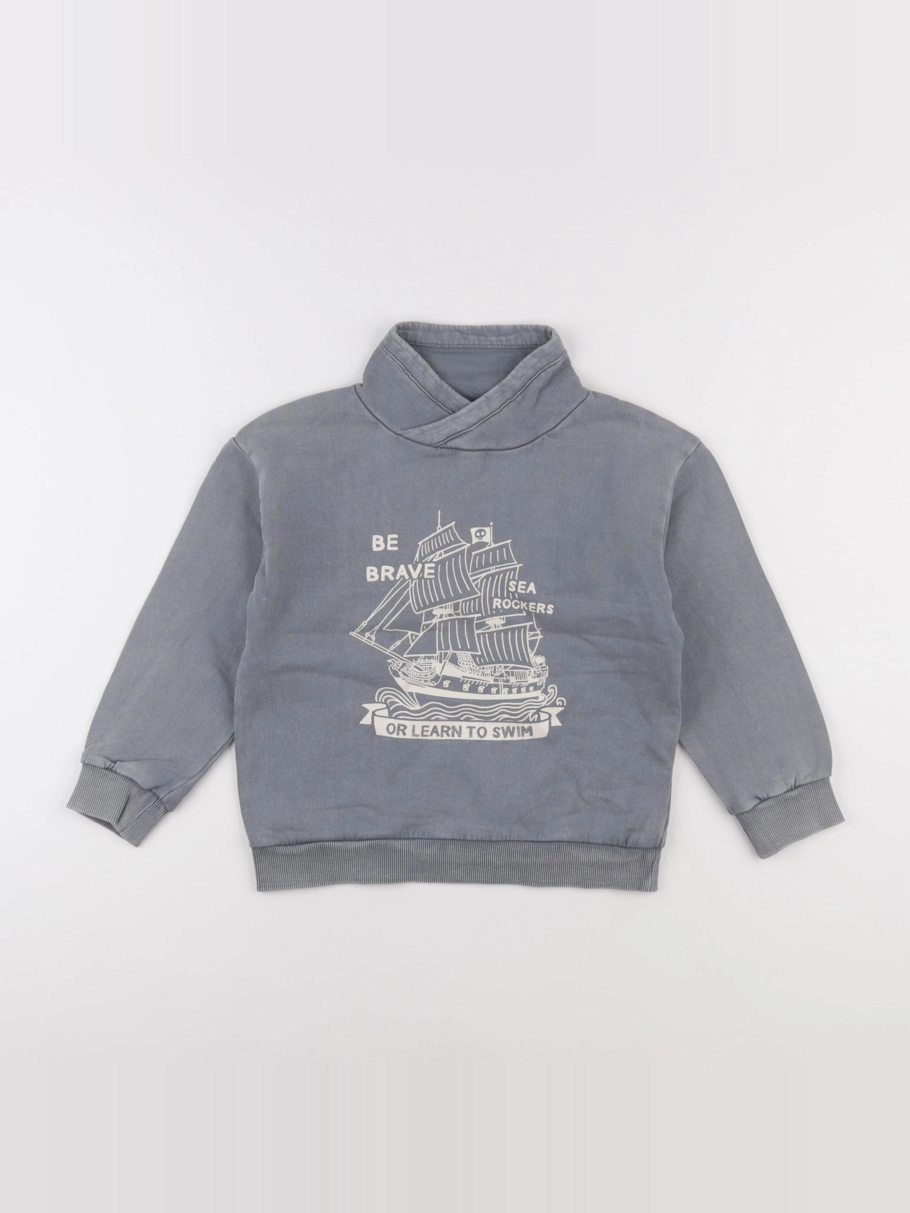 Vertbaudet - sweat gris - 6 ans