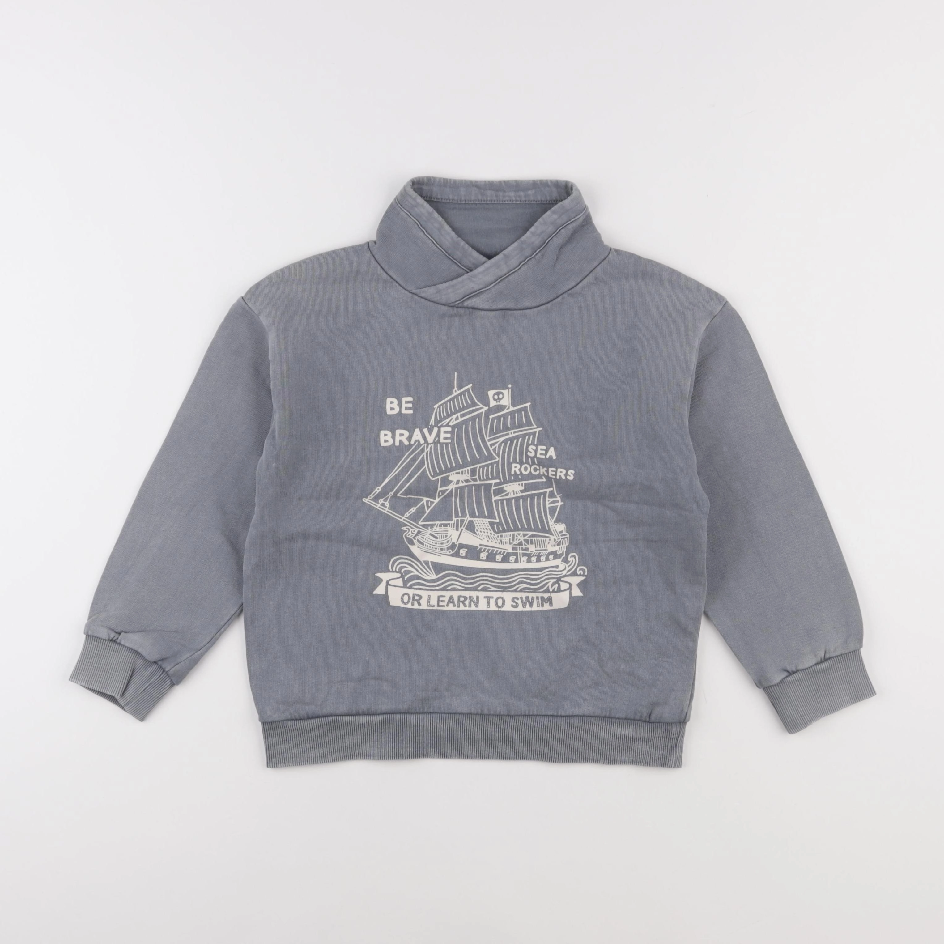 Vertbaudet - sweat gris - 6 ans