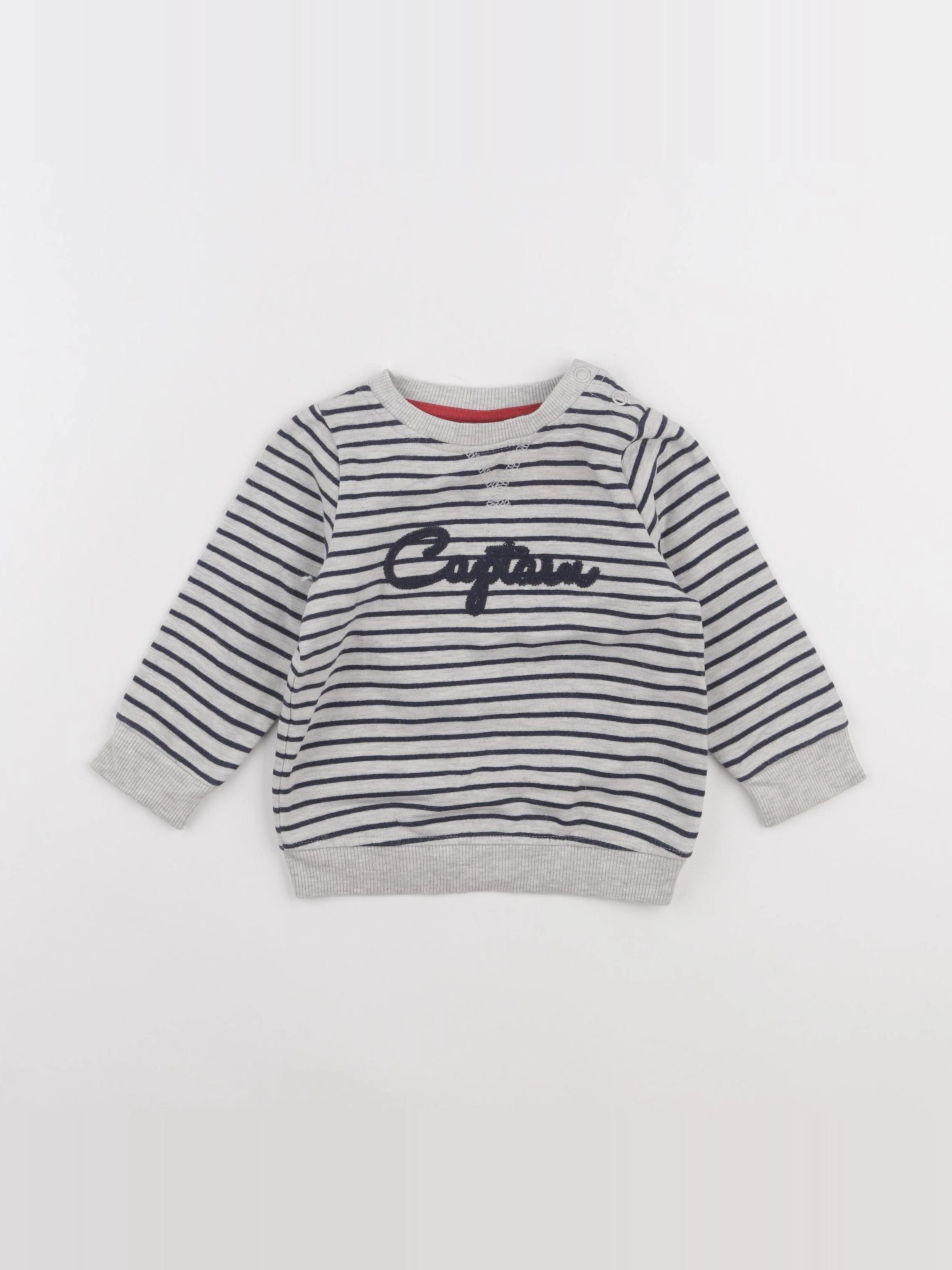 Tape à l'oeil - sweat bleu, gris - 9 mois