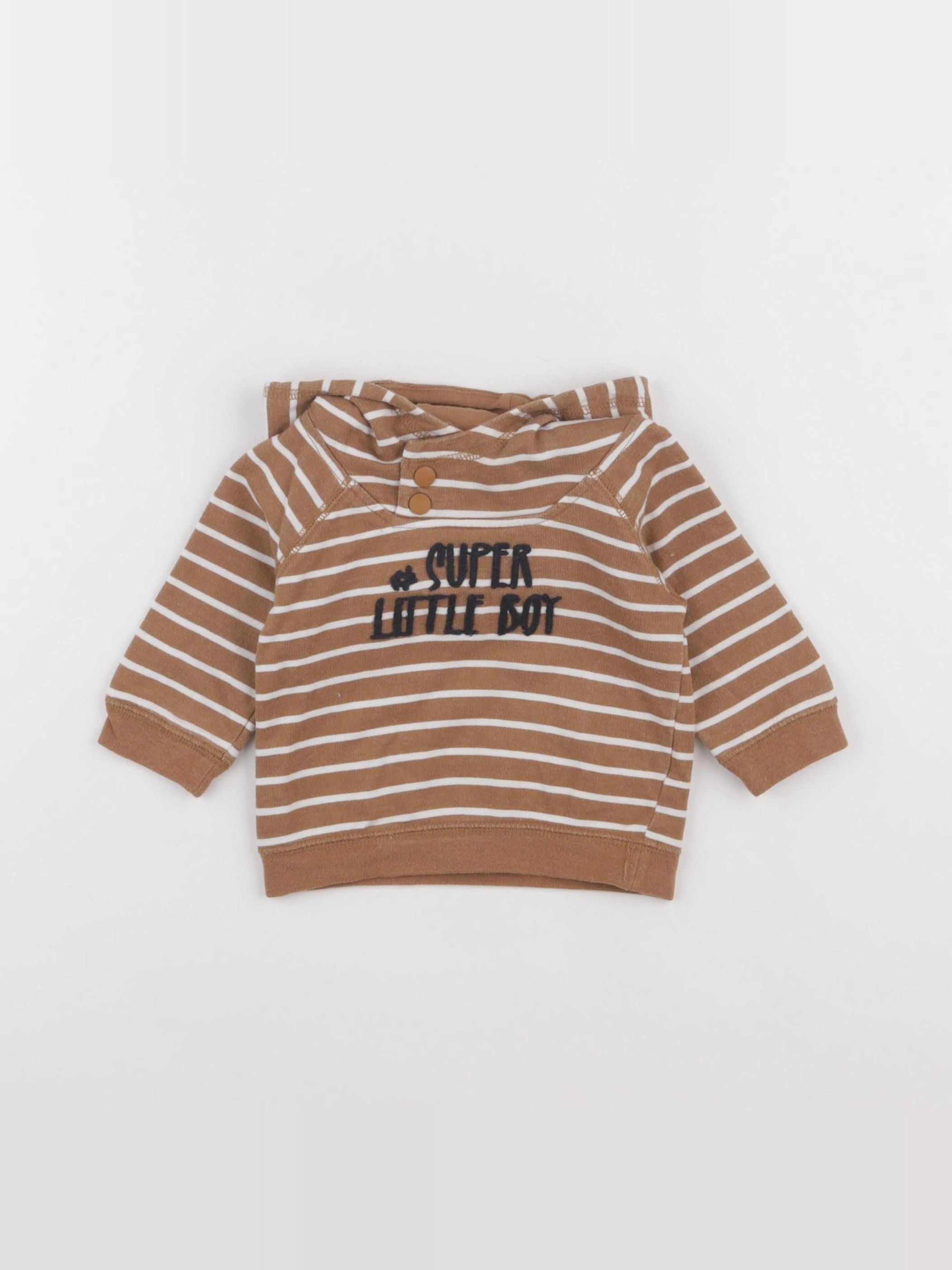 Vertbaudet - sweat marron - 6 mois