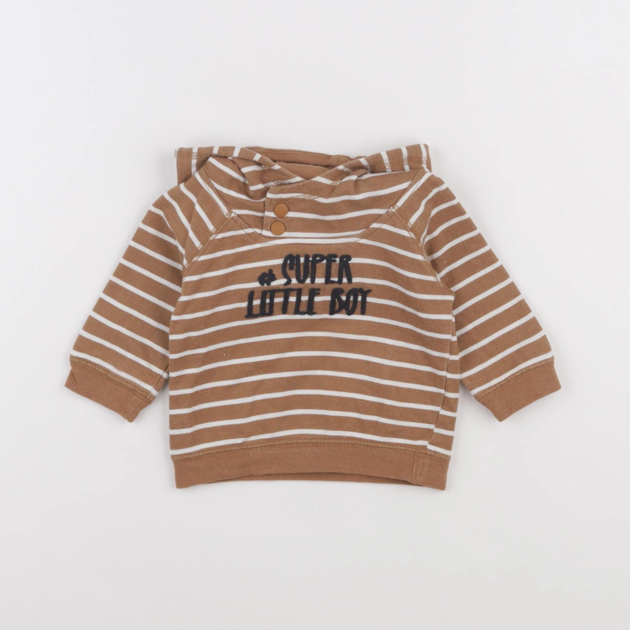 Vertbaudet - sweat marron - 6 mois