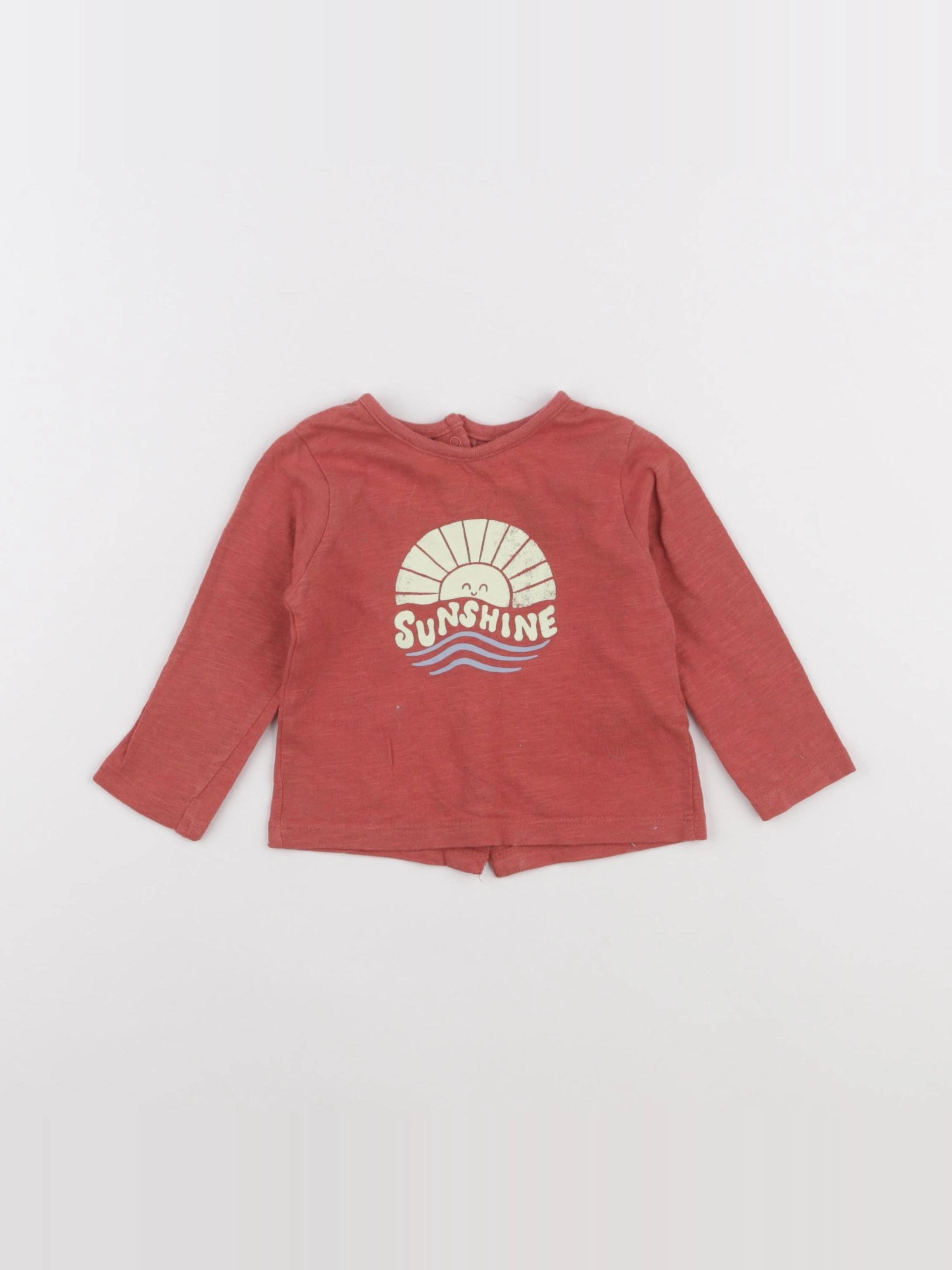 Vertbaudet - tee-shirt rouge - 6 mois