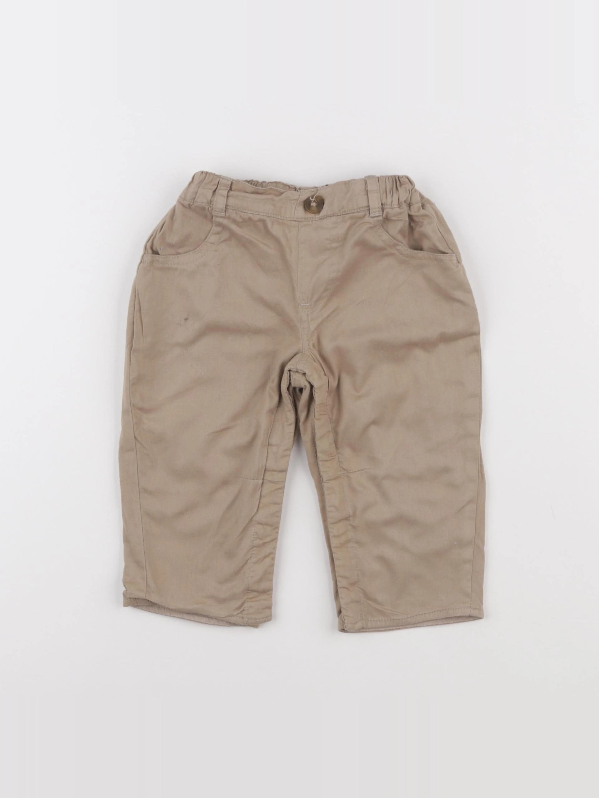 Vertbaudet - pantalon beige - 9 mois