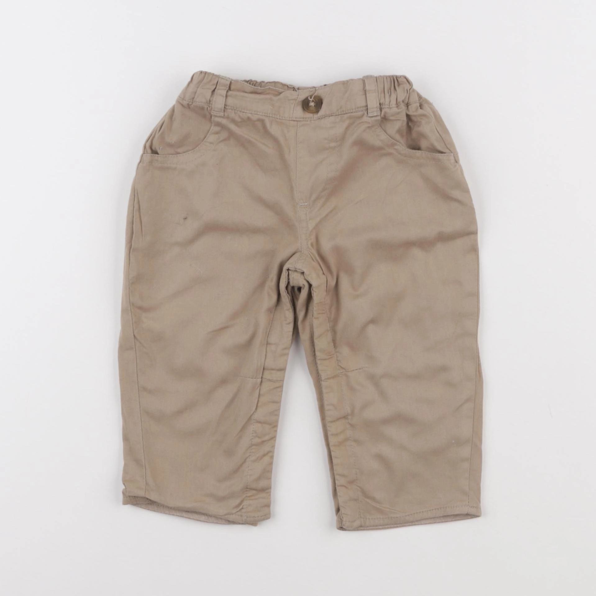 Vertbaudet - pantalon beige - 9 mois