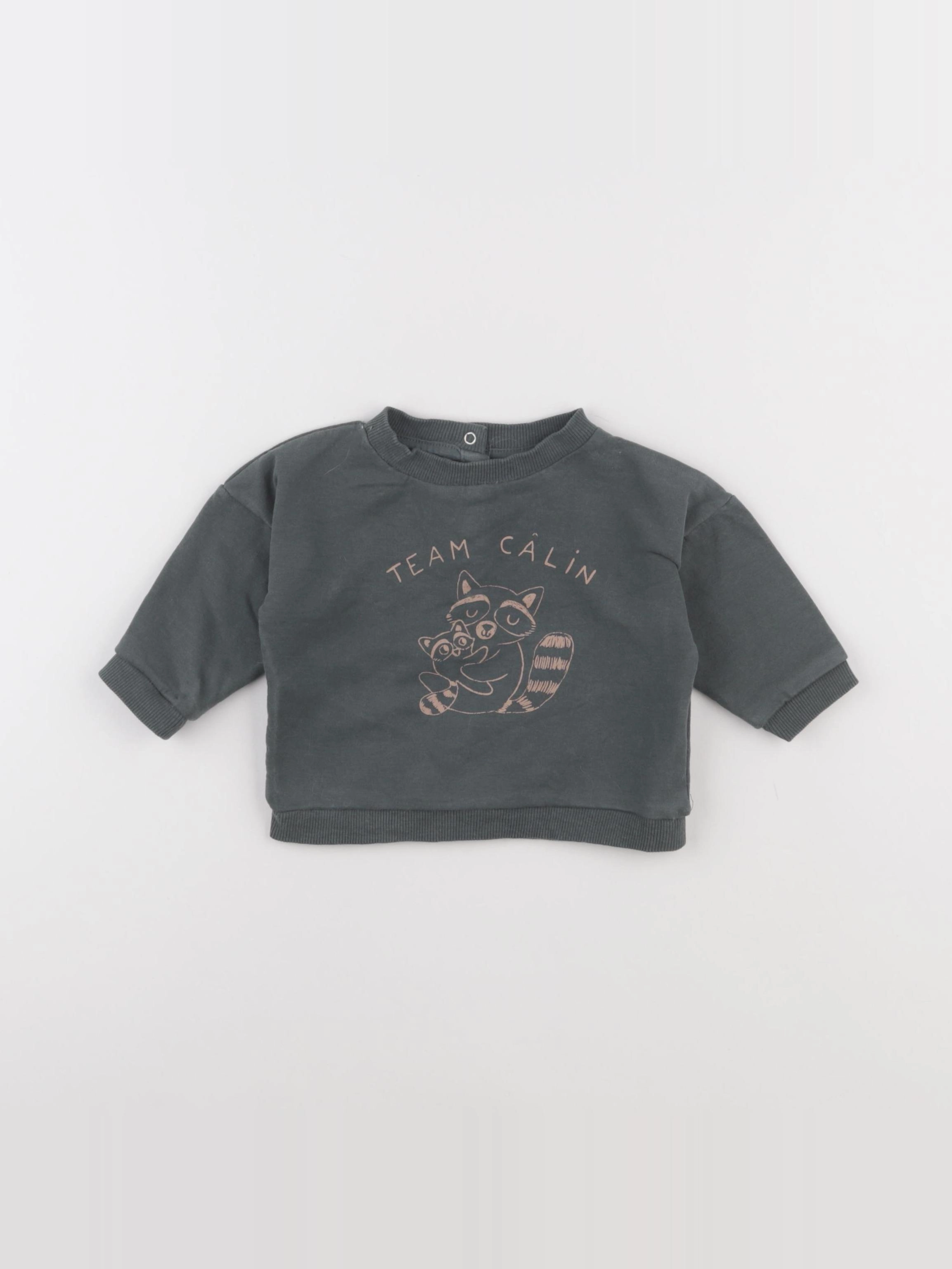 Vertbaudet - sweat vert - 6 mois