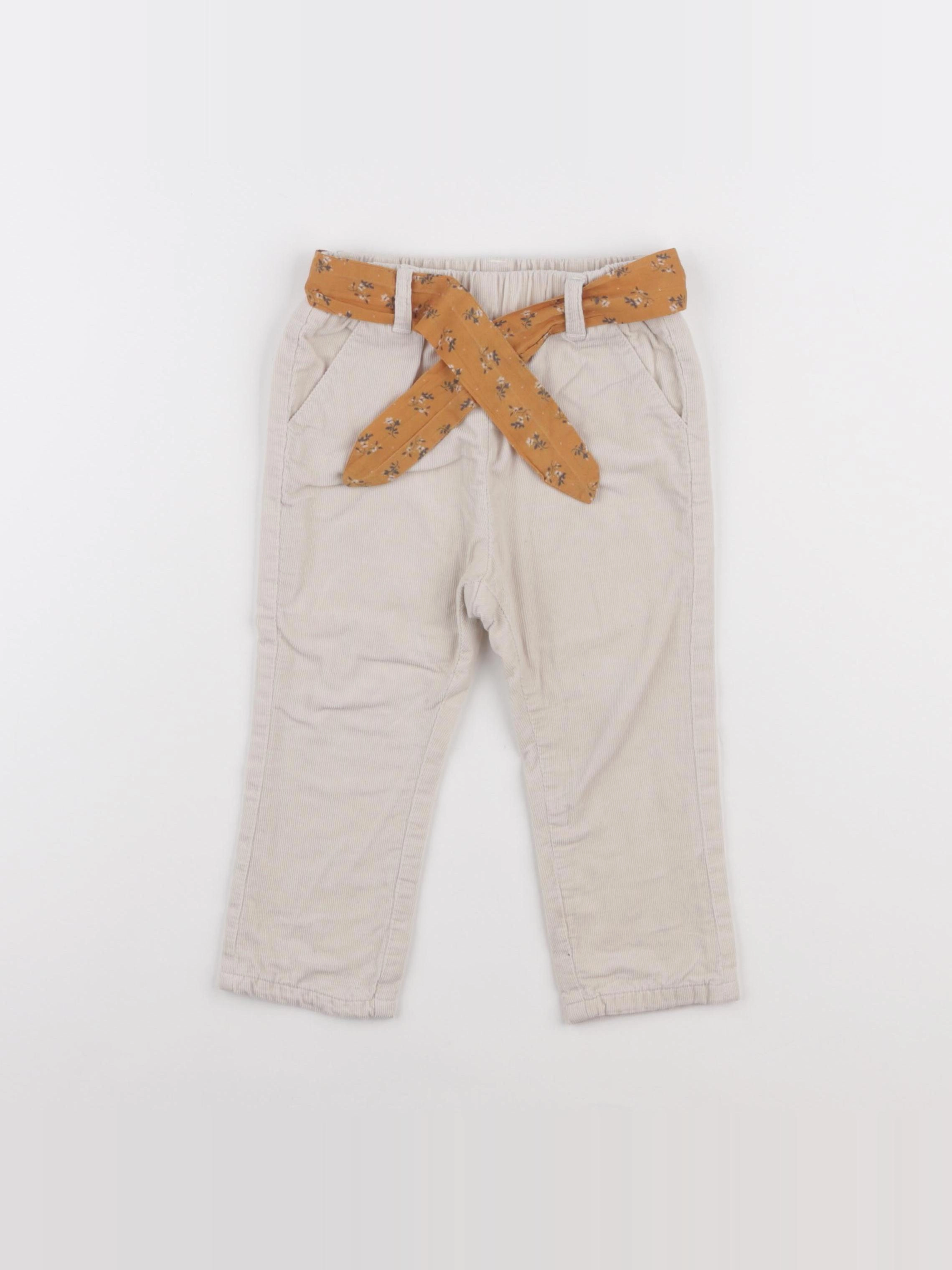 Vertbaudet - pantalon blanc - 18 mois