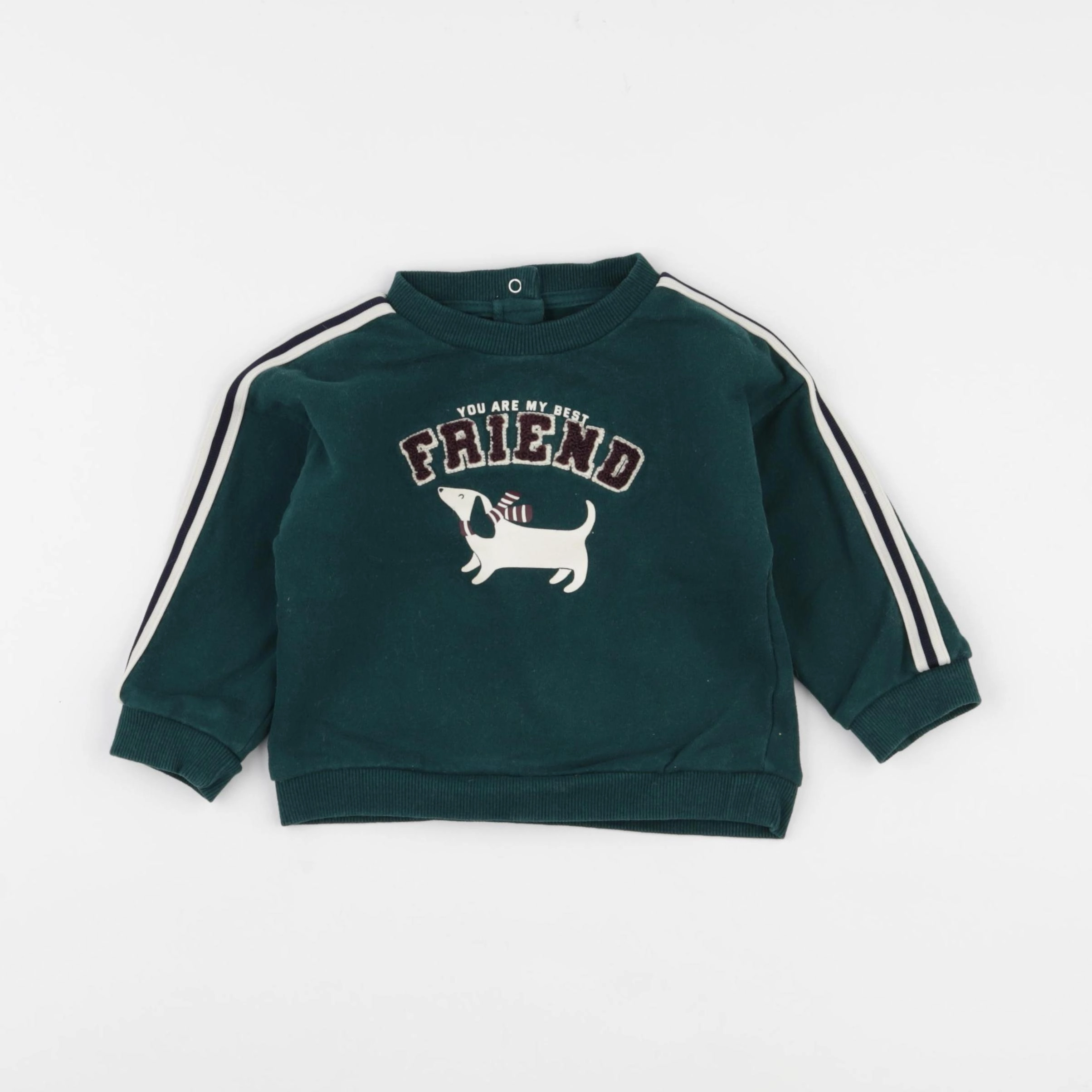 Vertbaudet - sweat vert - 18 mois