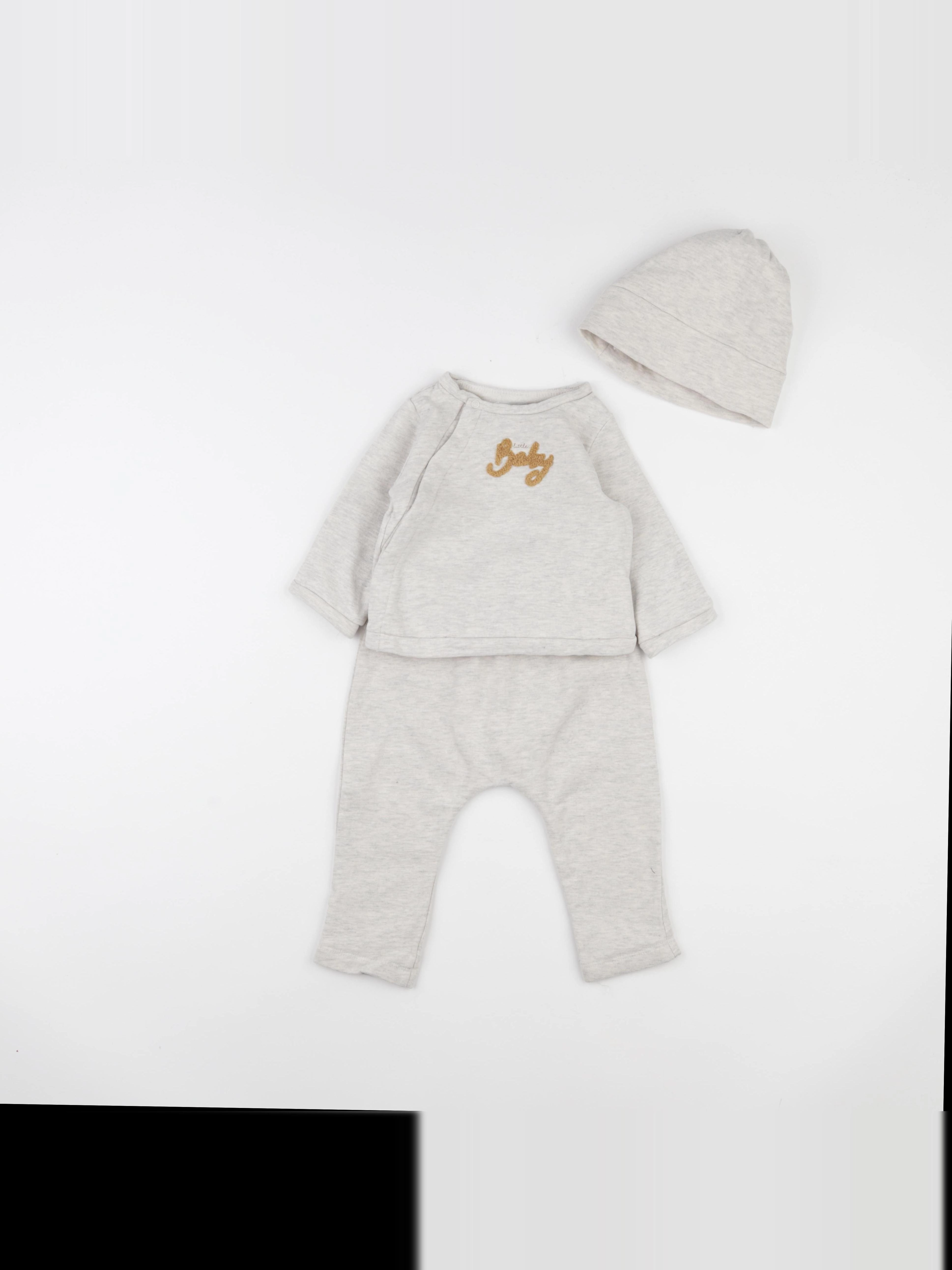 Vertbaudet - ensemble beige - 9 mois