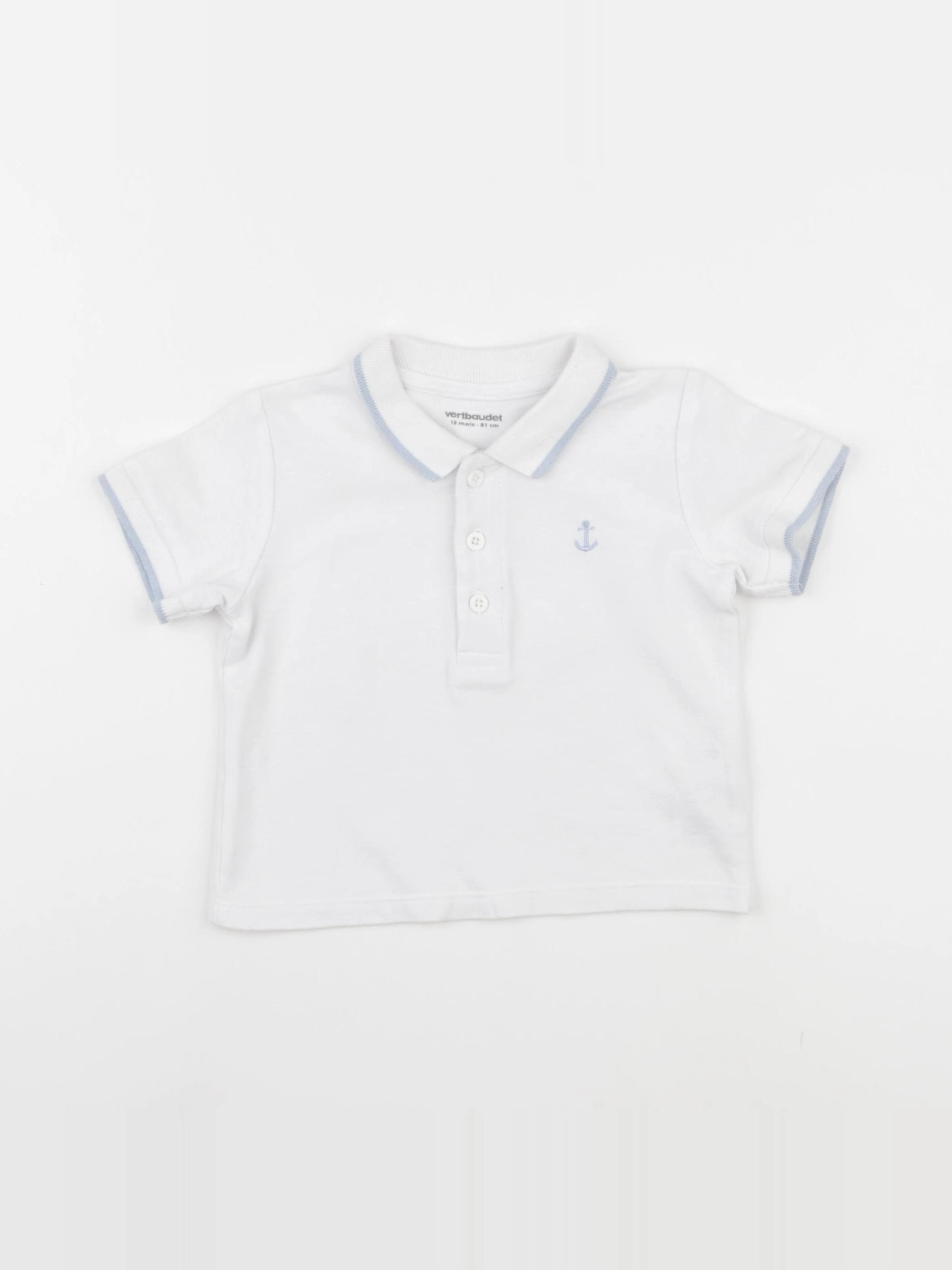Vertbaudet - polo blanc - 18 mois