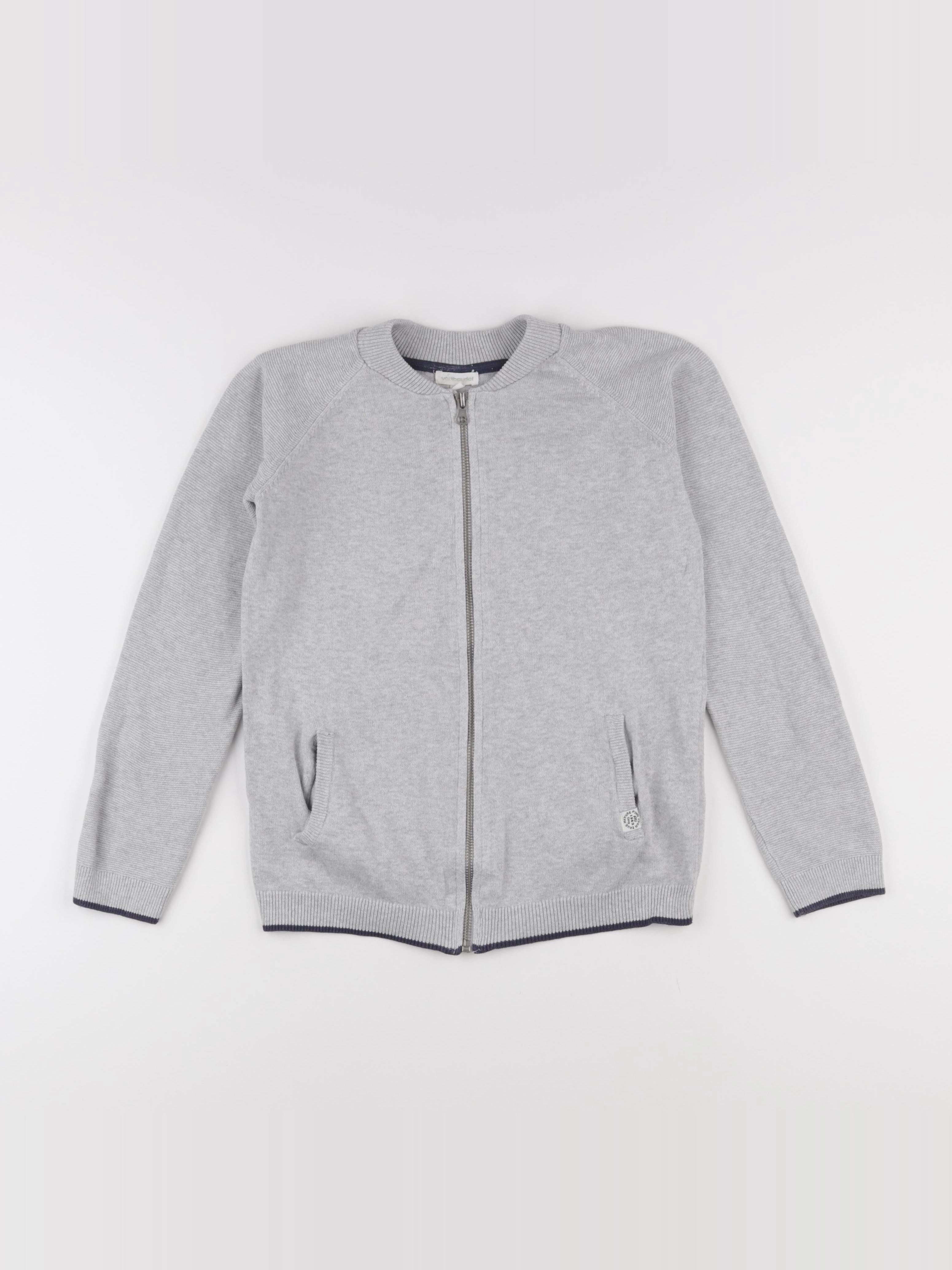 Vertbaudet - gilet gris - 10 ans