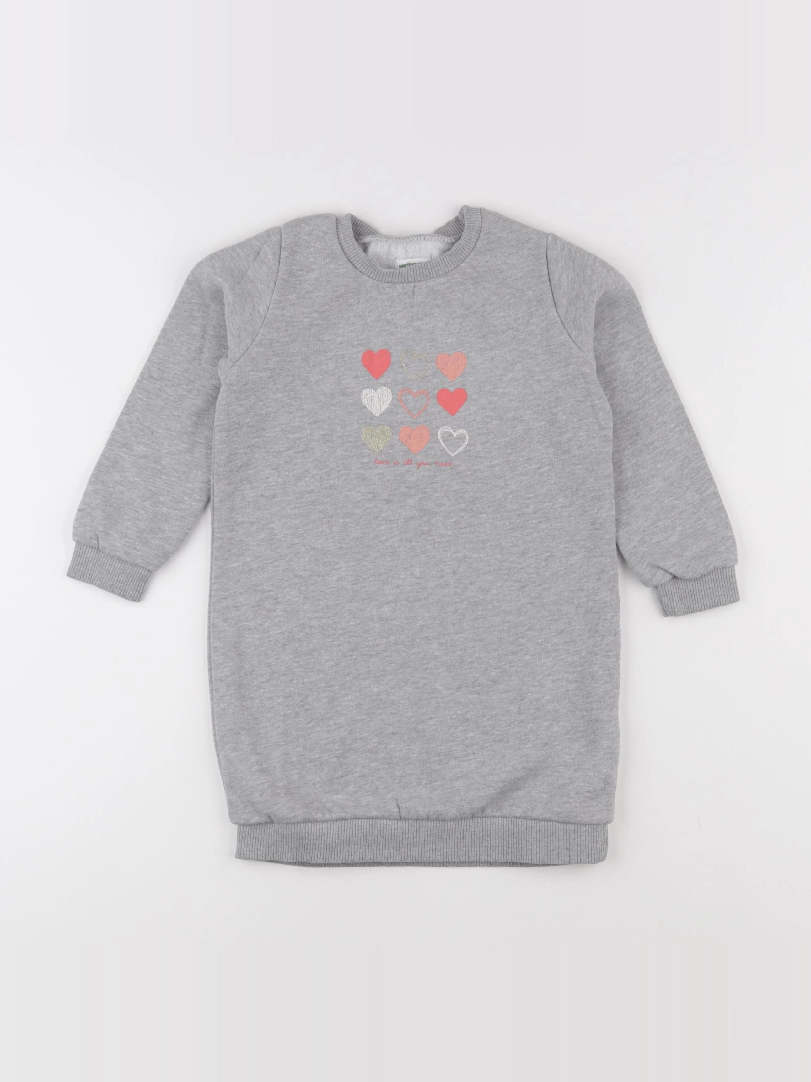 Vertbaudet - robe gris - 4 ans