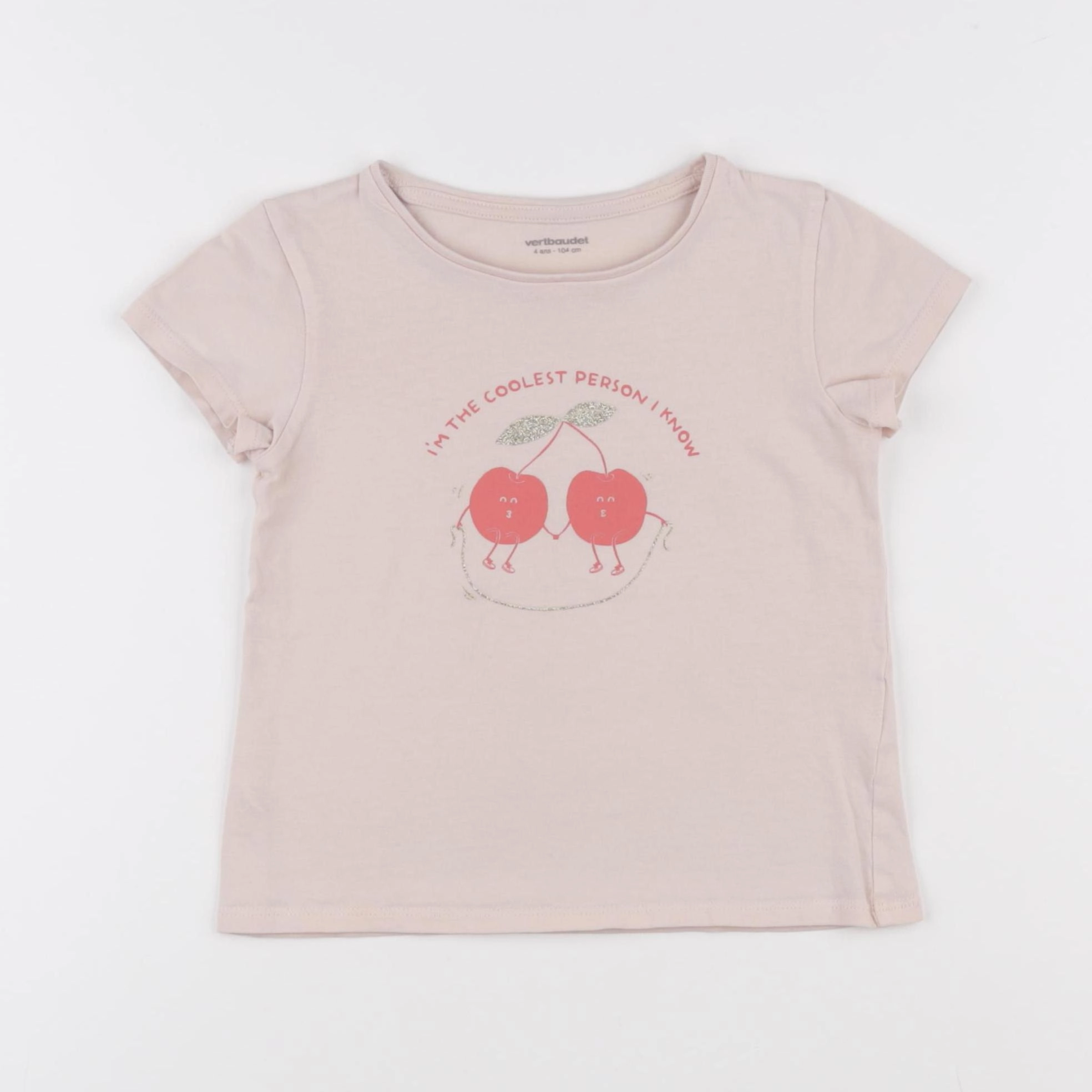 Vertbaudet - tee-shirt rose - 4 ans