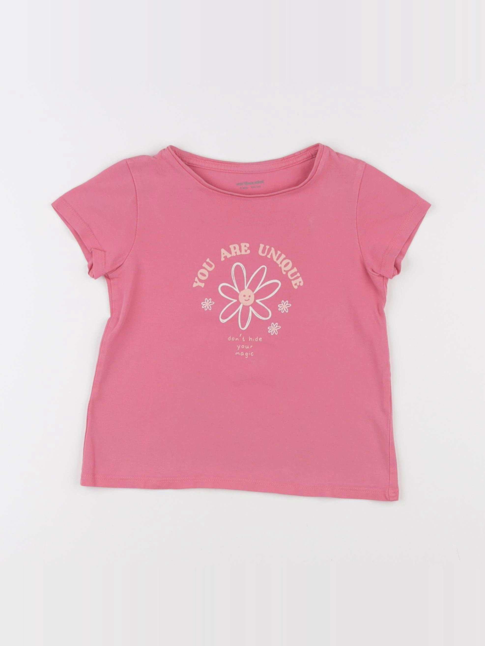 Vertbaudet - tee-shirt rose - 4 ans