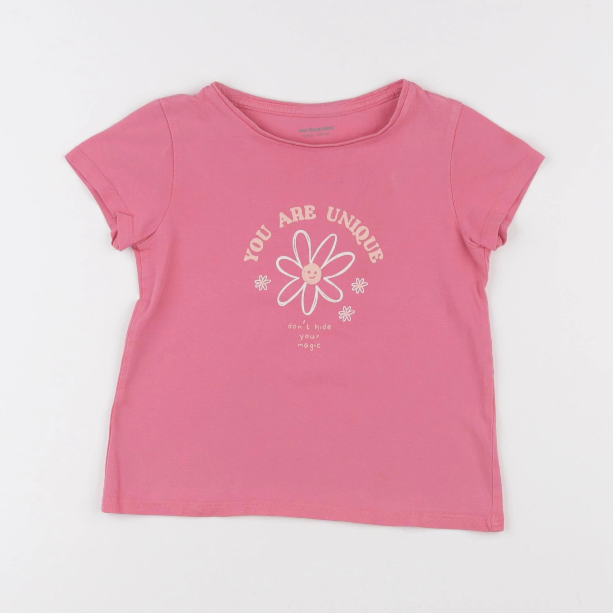 Vertbaudet - tee-shirt rose - 4 ans