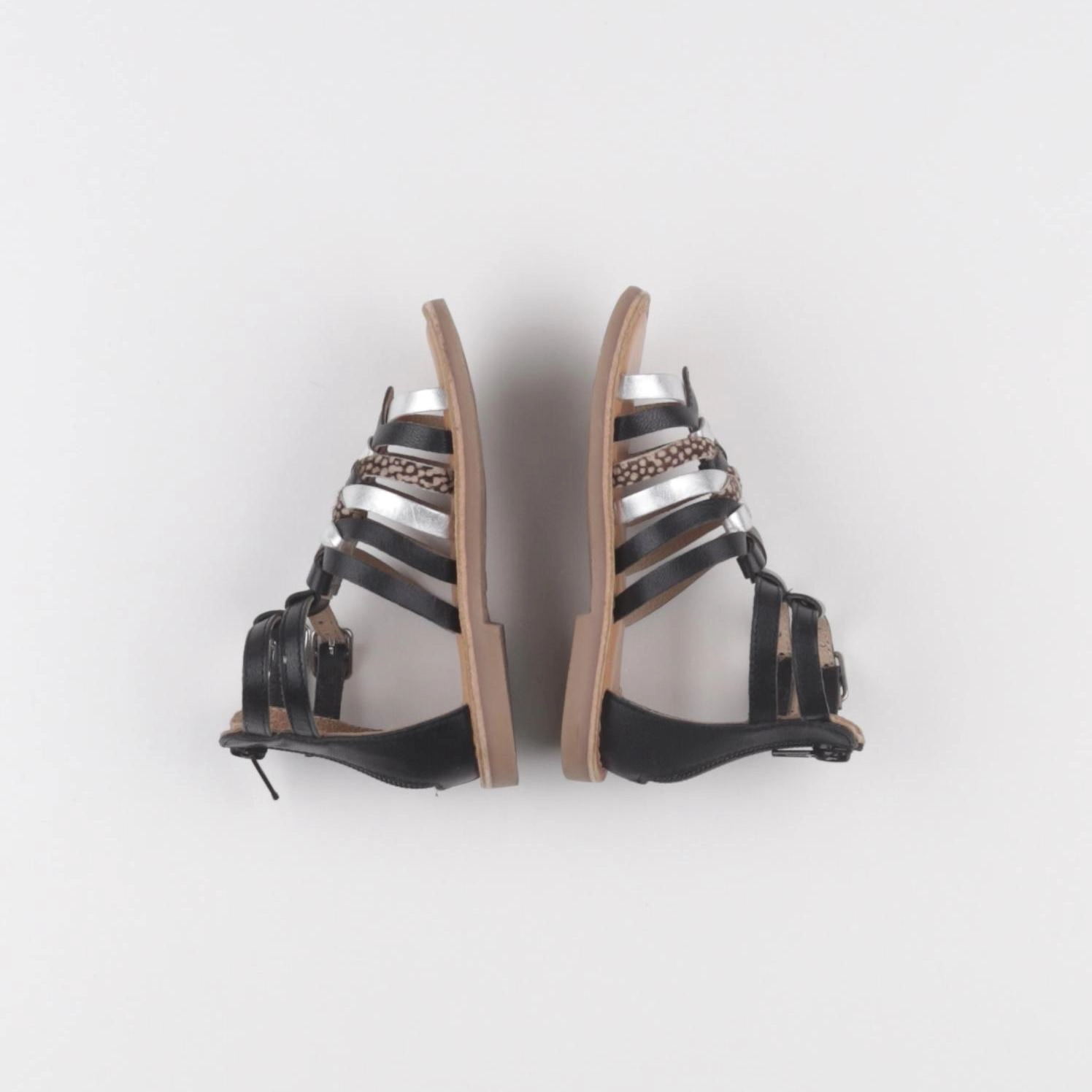 Vertbaudet - sandales noir, argent - pointure 24