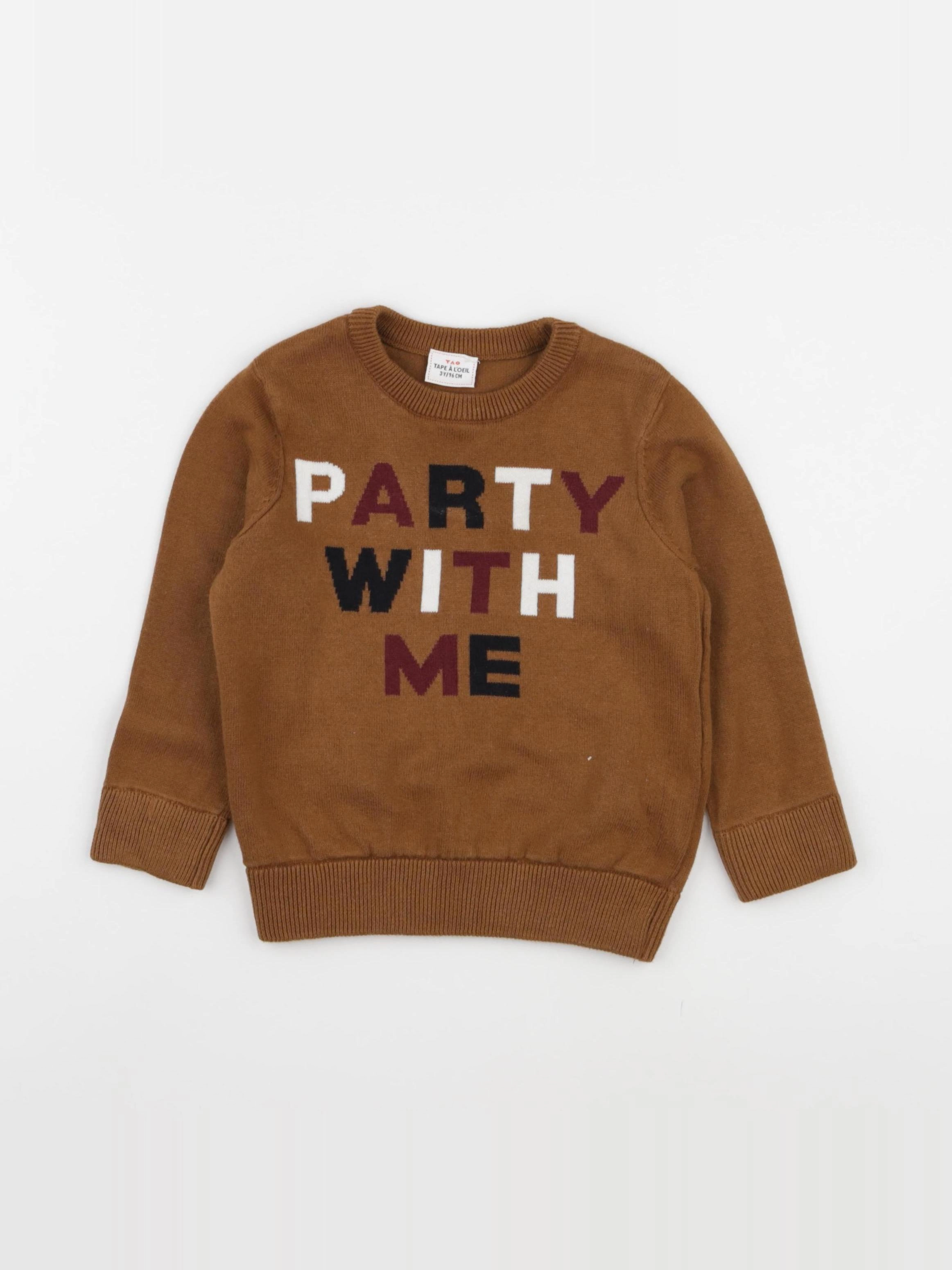 Tape à l'oeil - pull marron - 3 ans