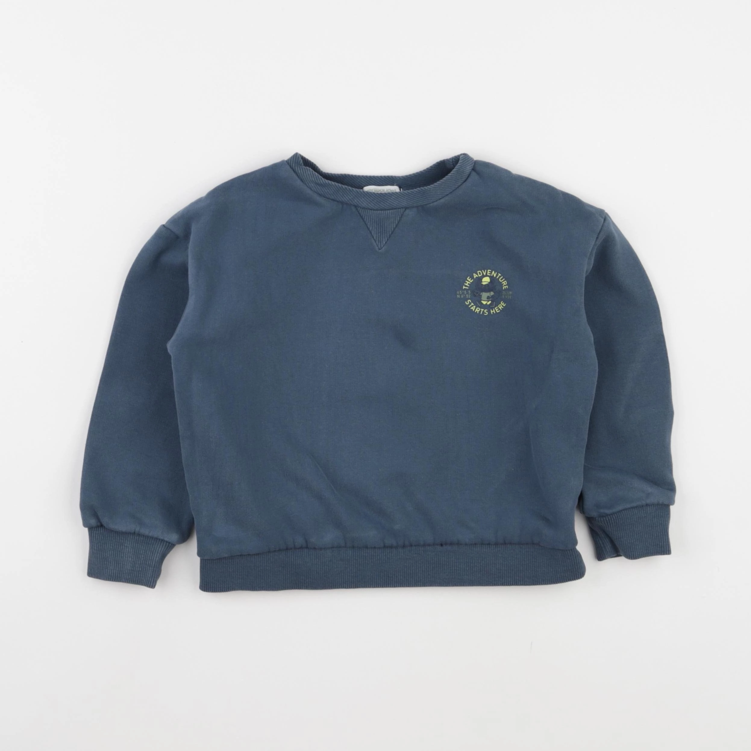 Vertbaudet - sweat imprimé au dos bleu - 4 ans