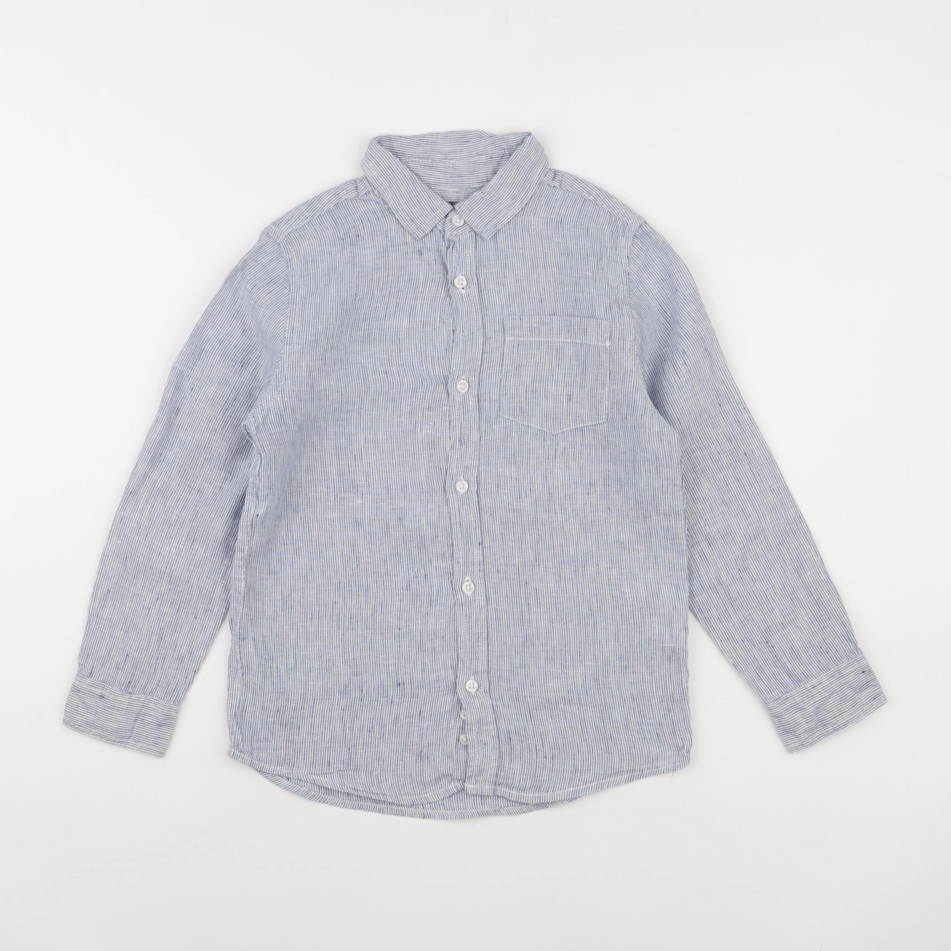 Monoprix - chemise blanc, bleu - 8 ans