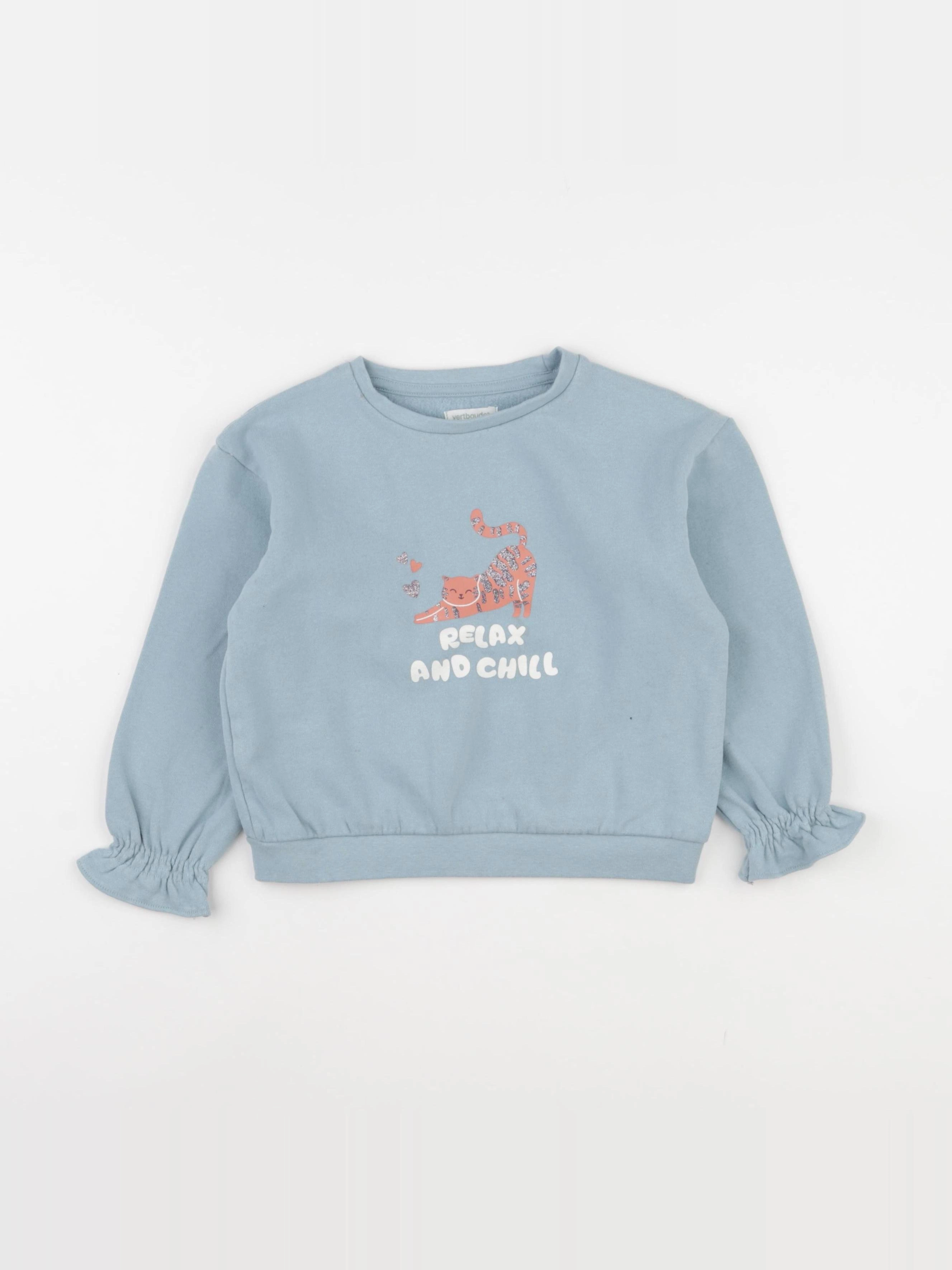Vertbaudet - sweat bleu - 6 ans