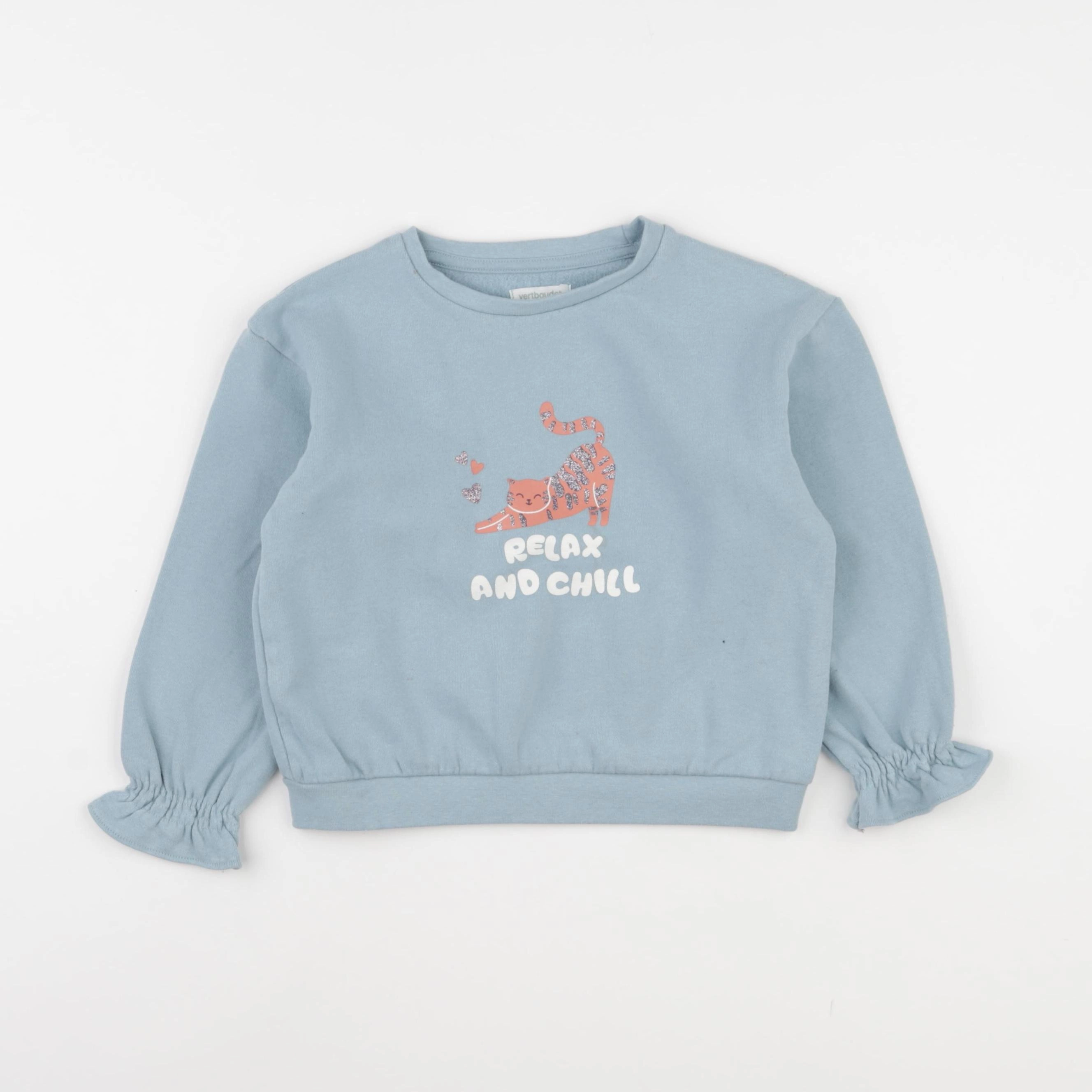 Vertbaudet - sweat bleu - 6 ans
