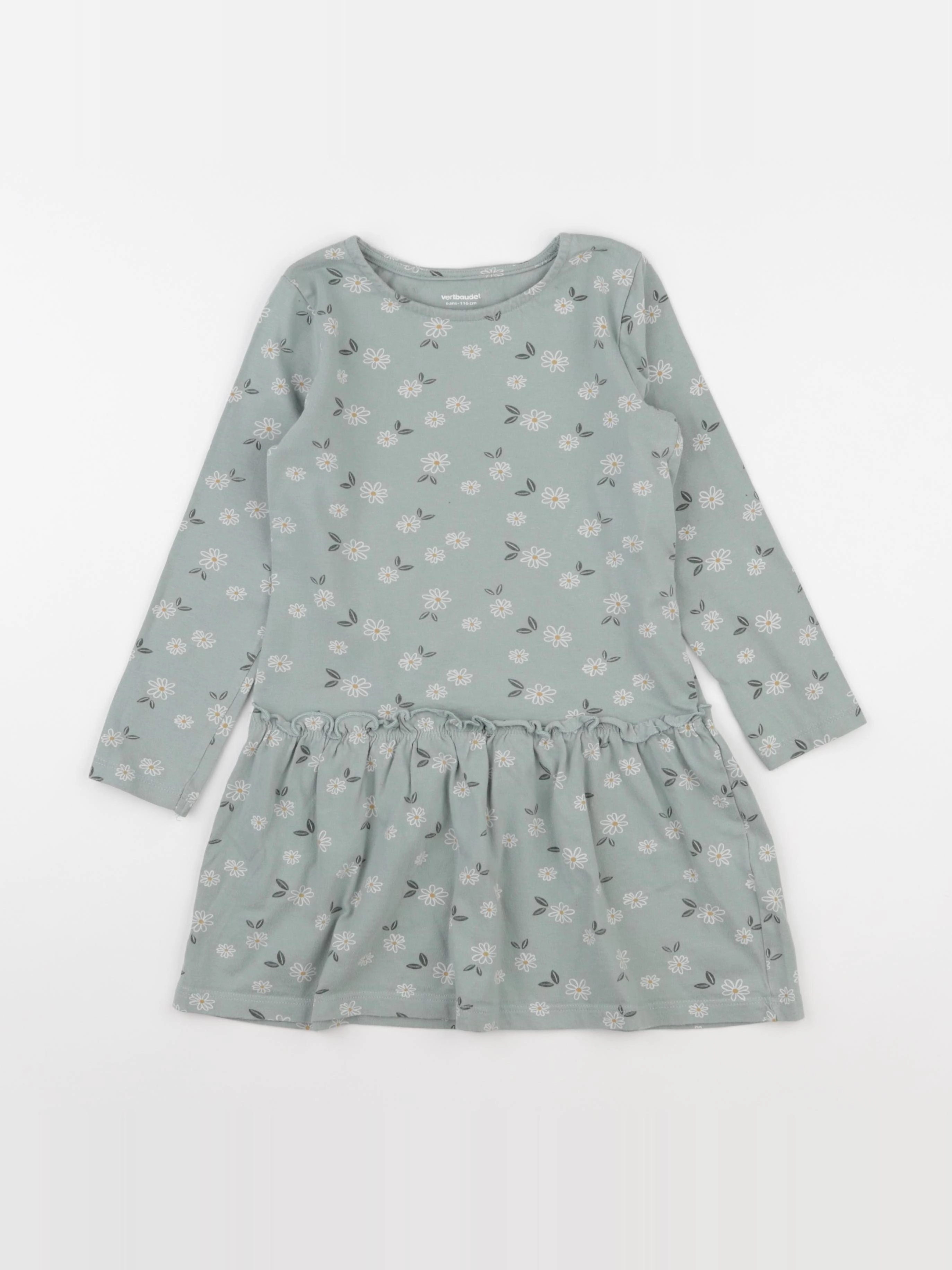 Vertbaudet - robe vert - 6 ans