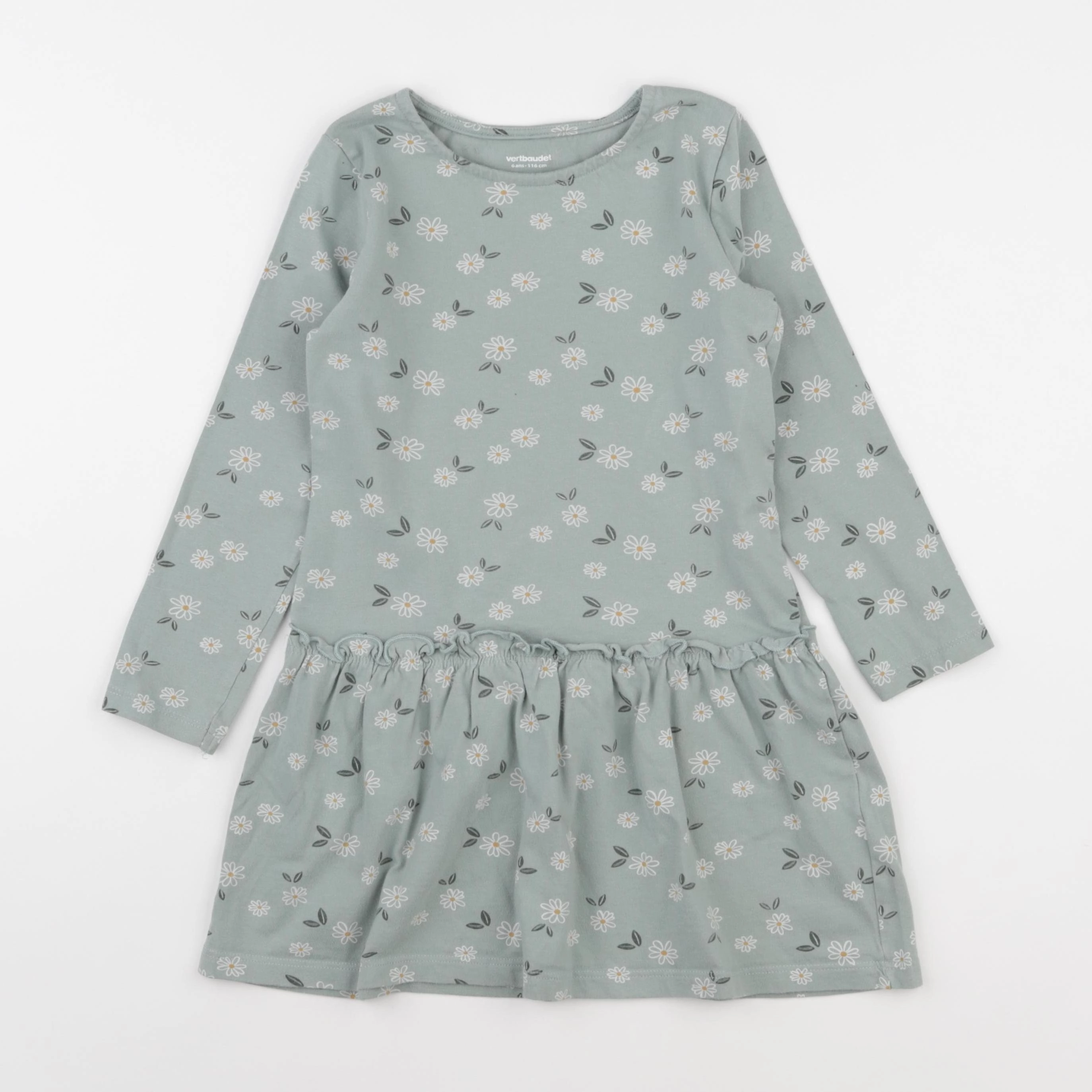 Vertbaudet - robe vert - 6 ans