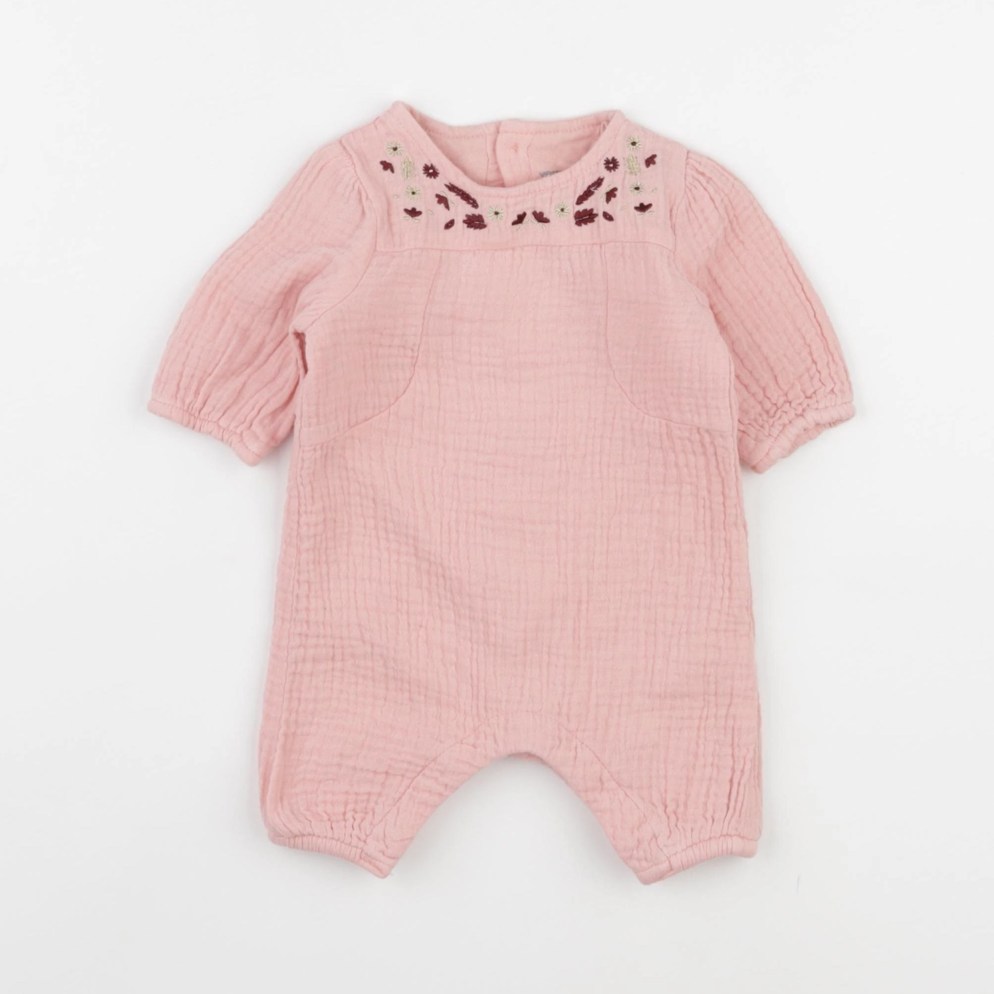 Vertbaudet - combinaison rose - 1 mois