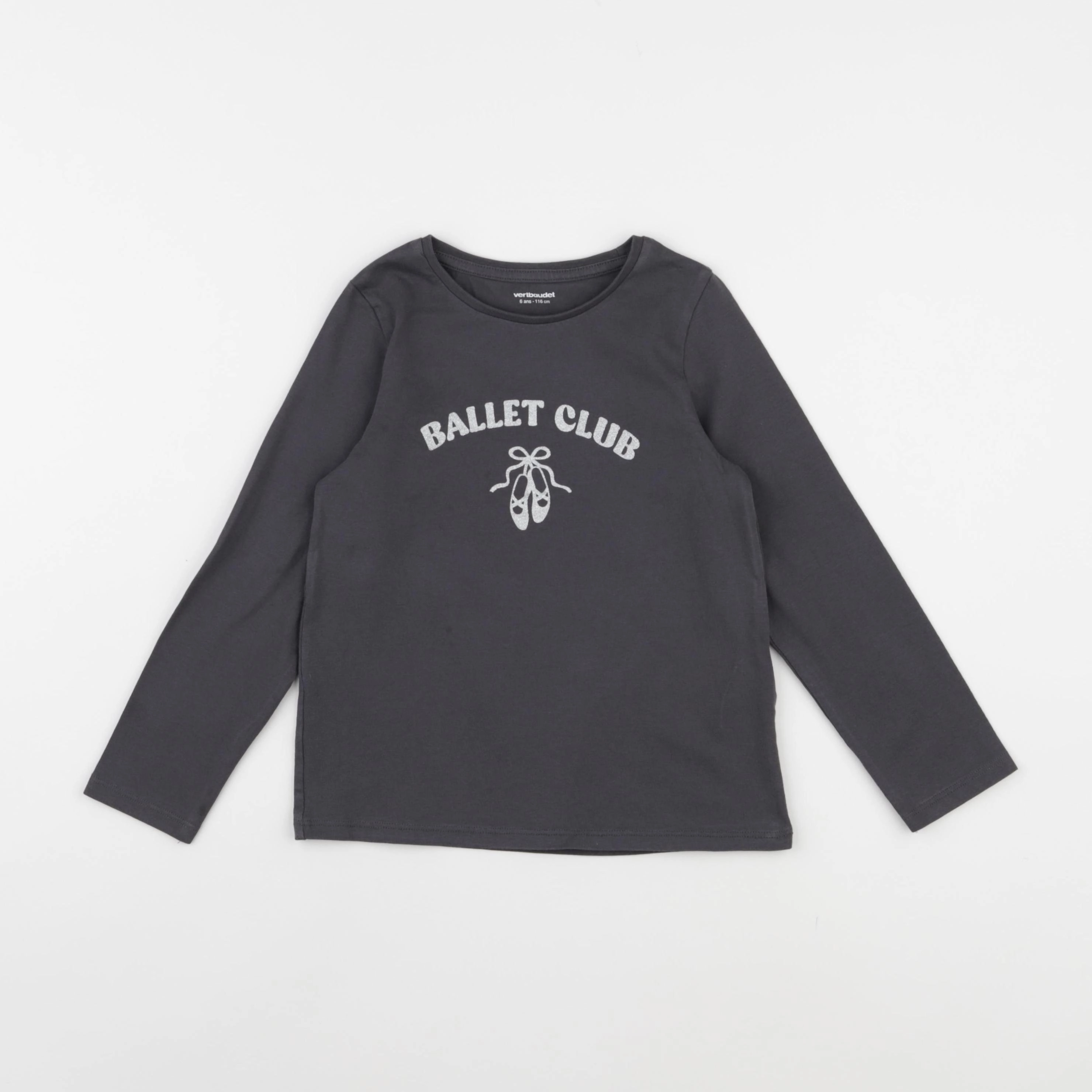 Vertbaudet - tee-shirt taupe - 6 ans