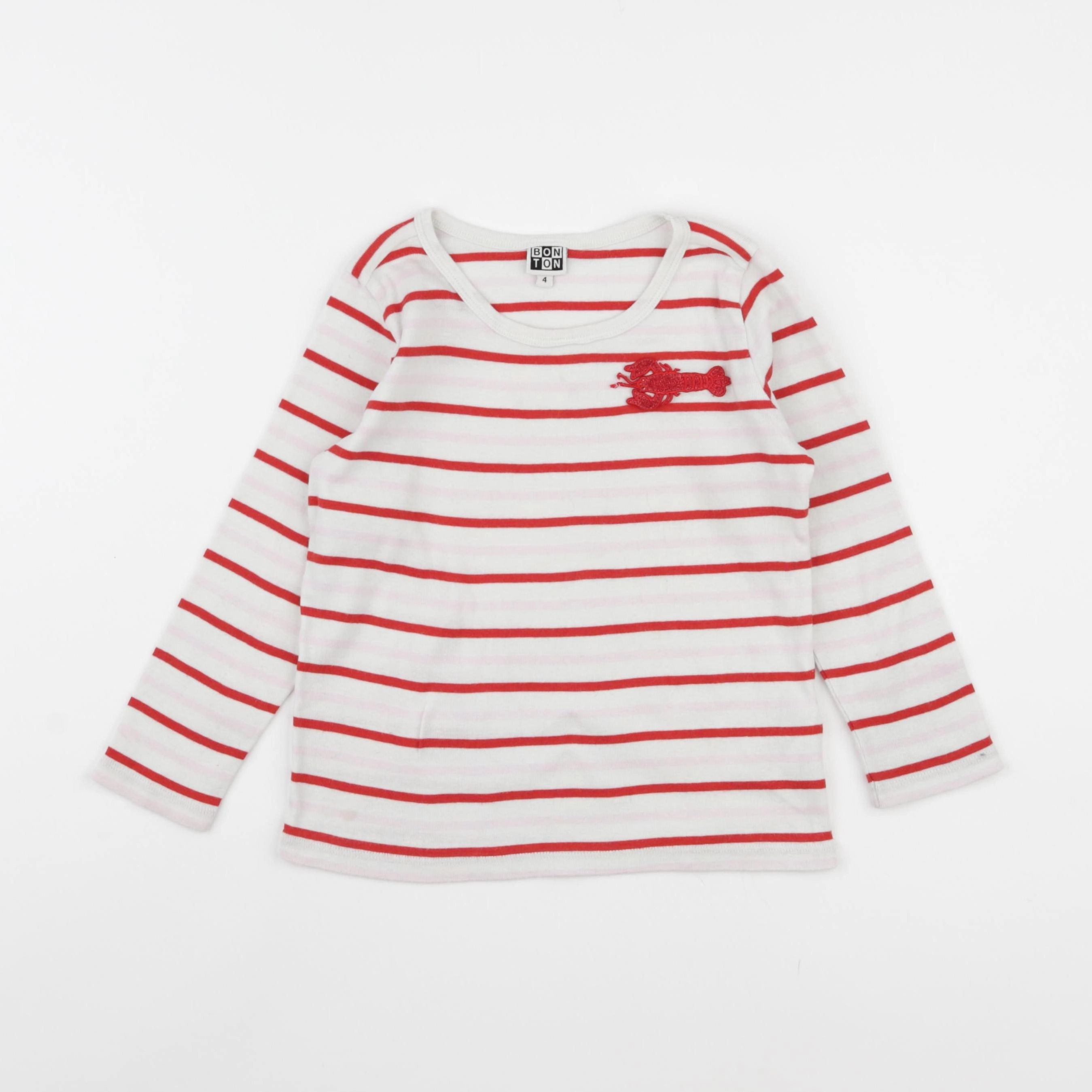 Bonton - tee-shirt rouge - 4 ans