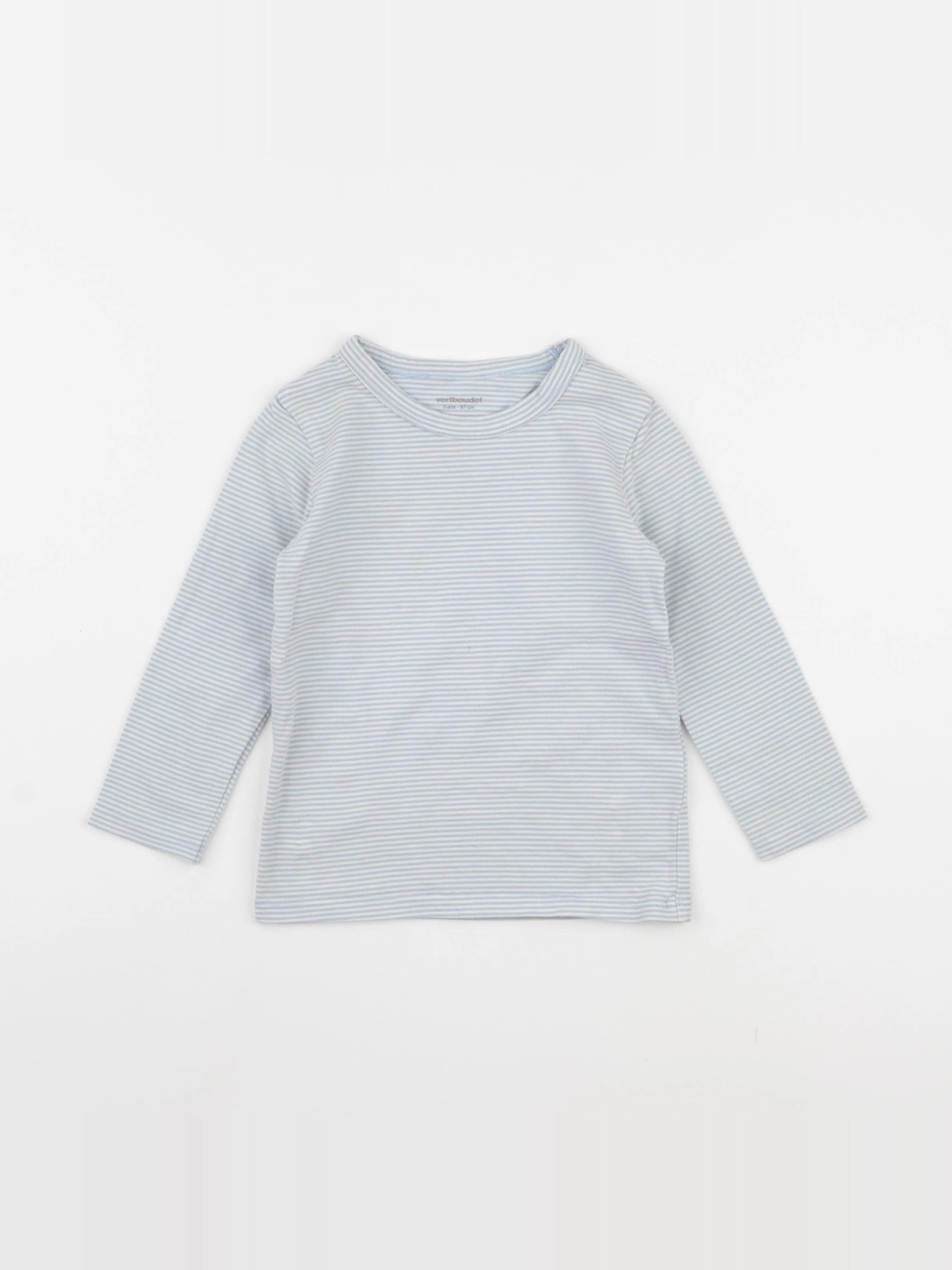 Vertbaudet - maillot de corps blanc, bleu - 3 ans