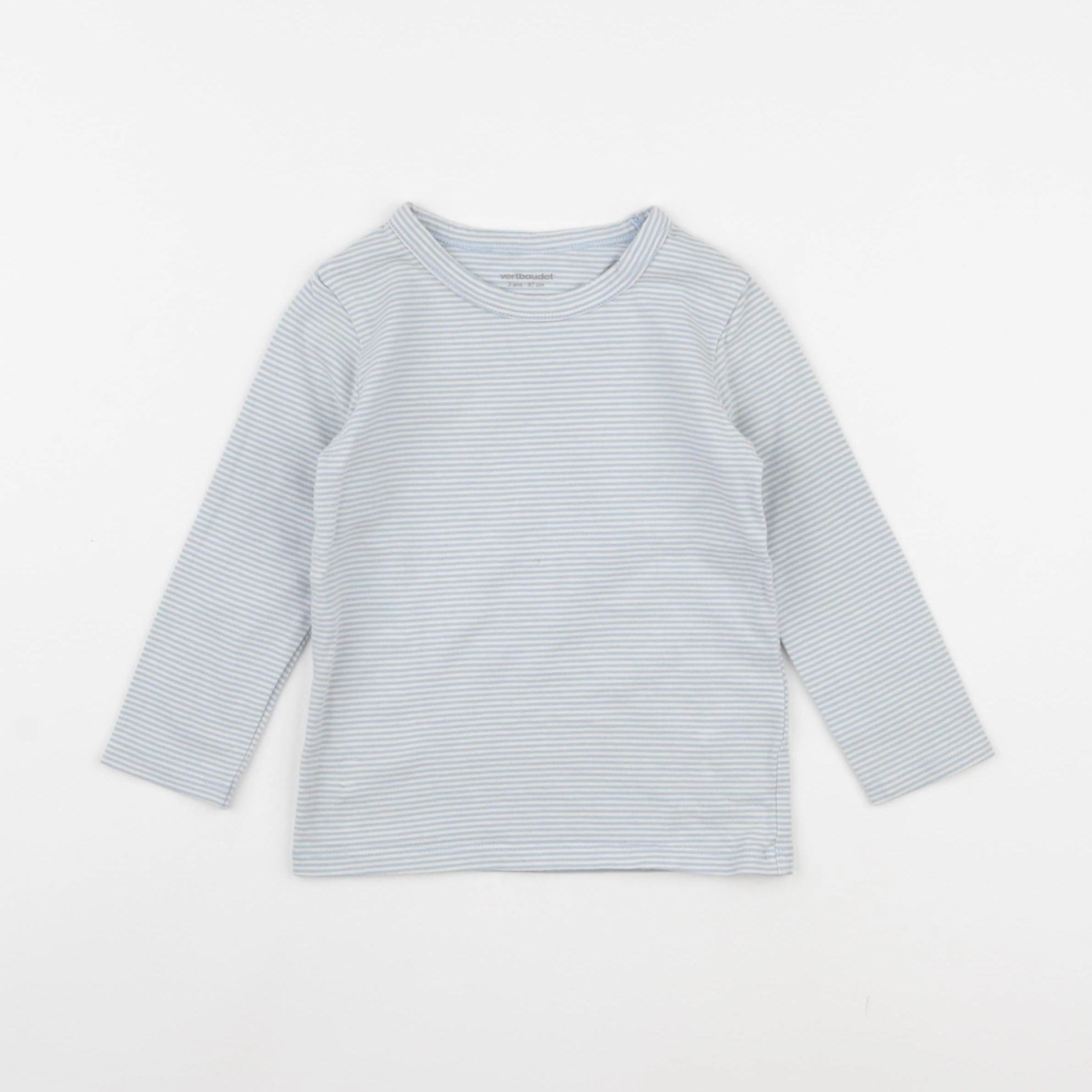 Vertbaudet - maillot de corps blanc, bleu - 3 ans