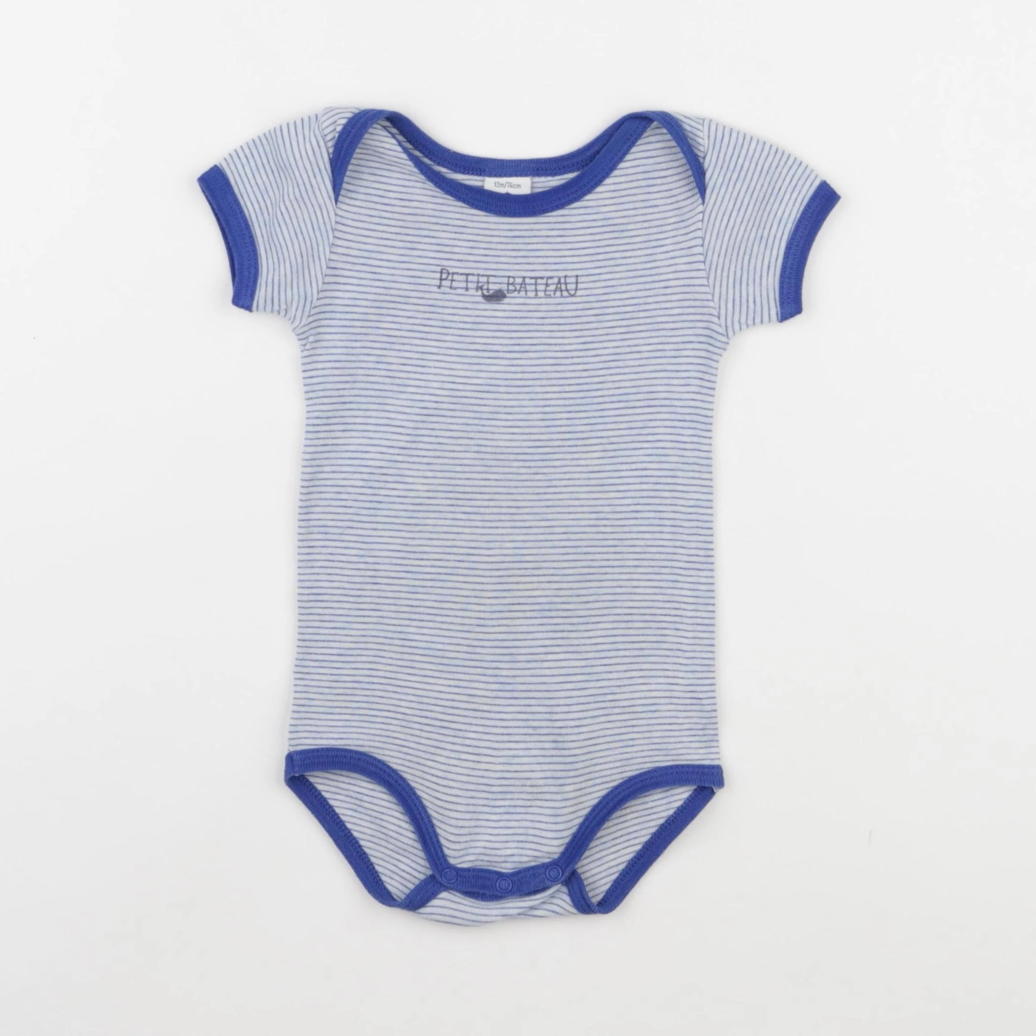 Petit Bateau - body bleu - 12 mois