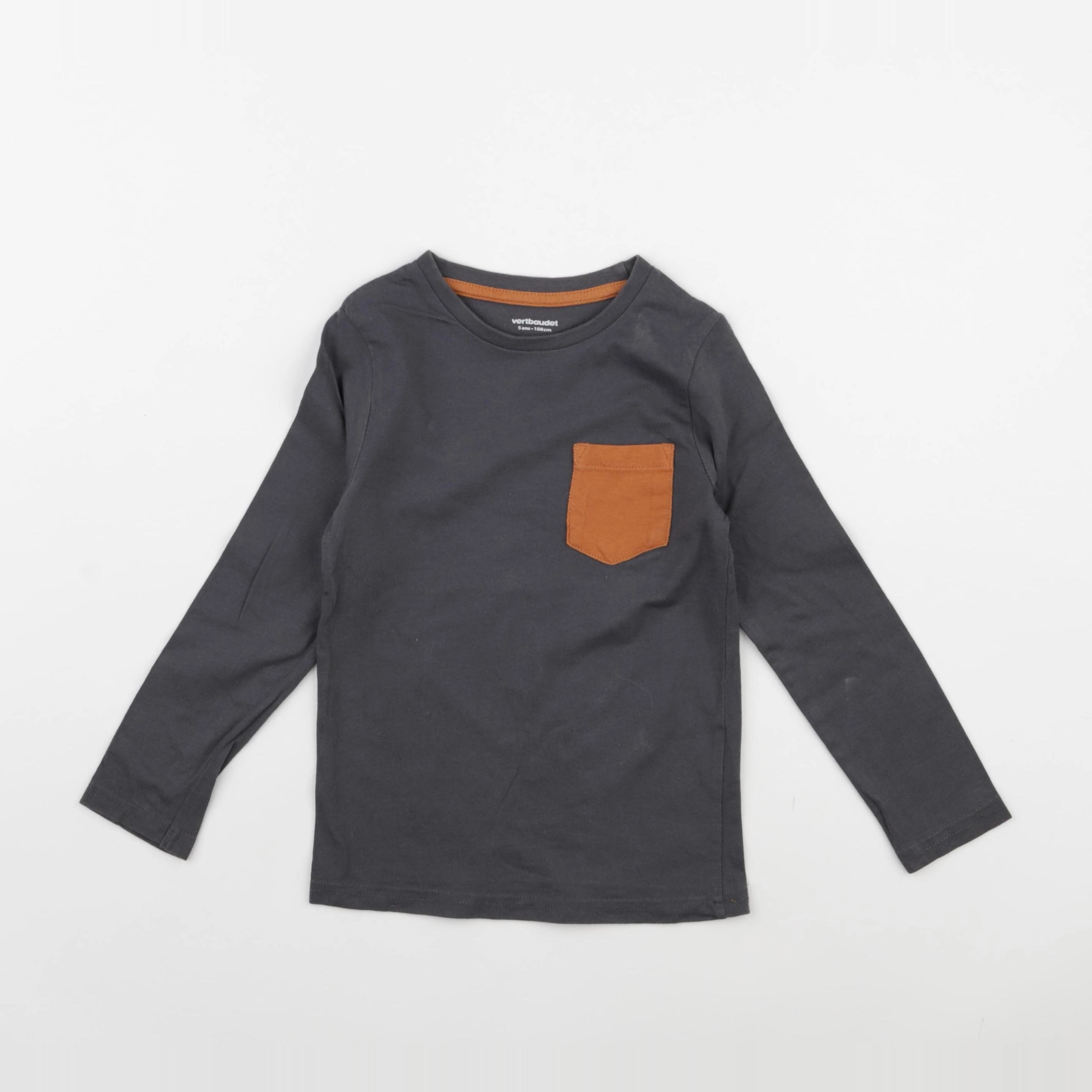 Vertbaudet - tee-shirt gris - 5 ans