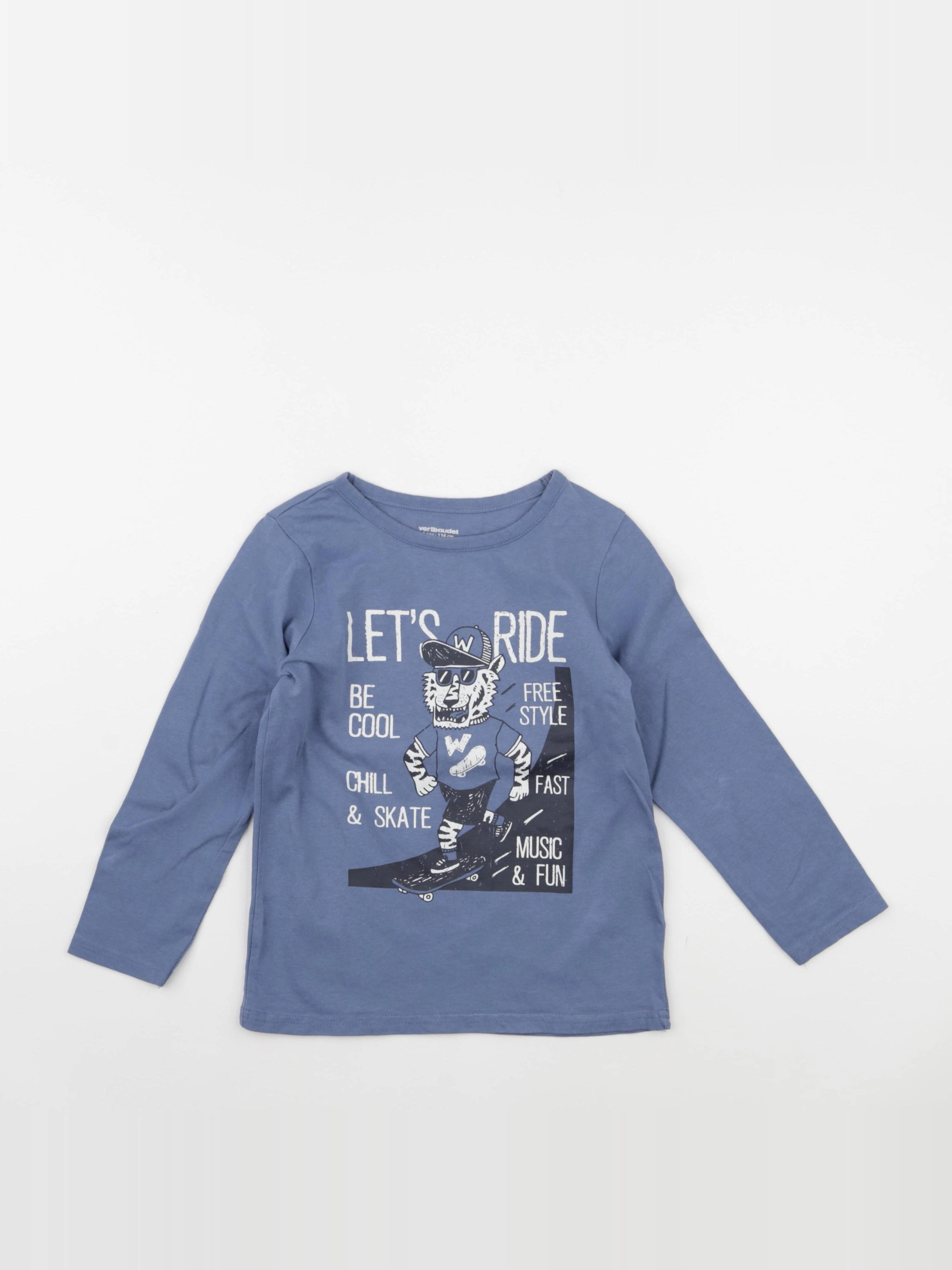 Vertbaudet - tee-shirt bleu - 6 ans