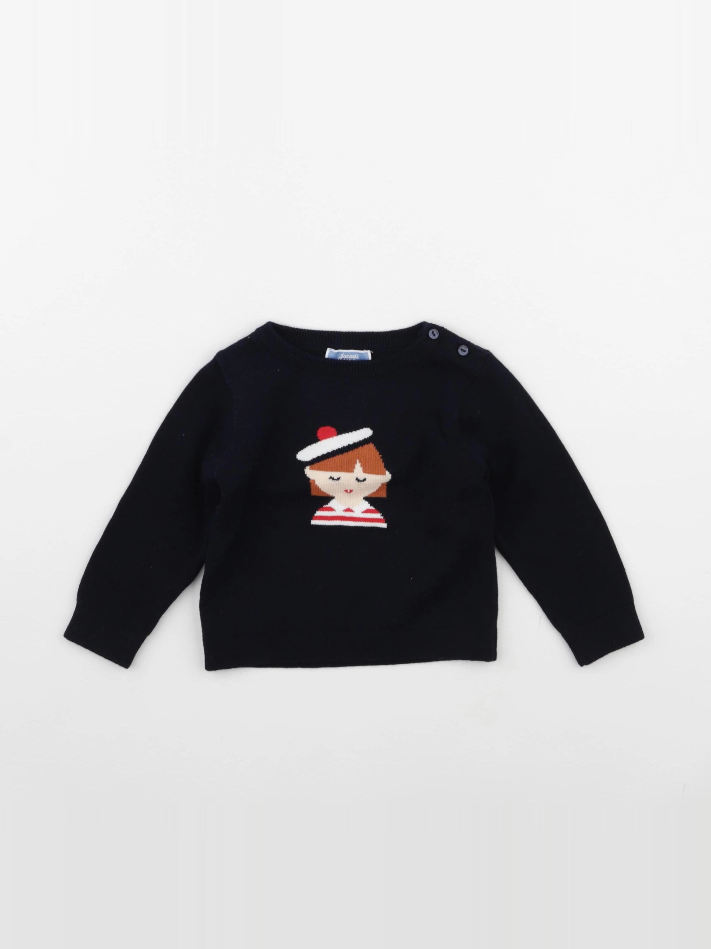 Jacadi - pull imprimé au dos bleu - 18 mois