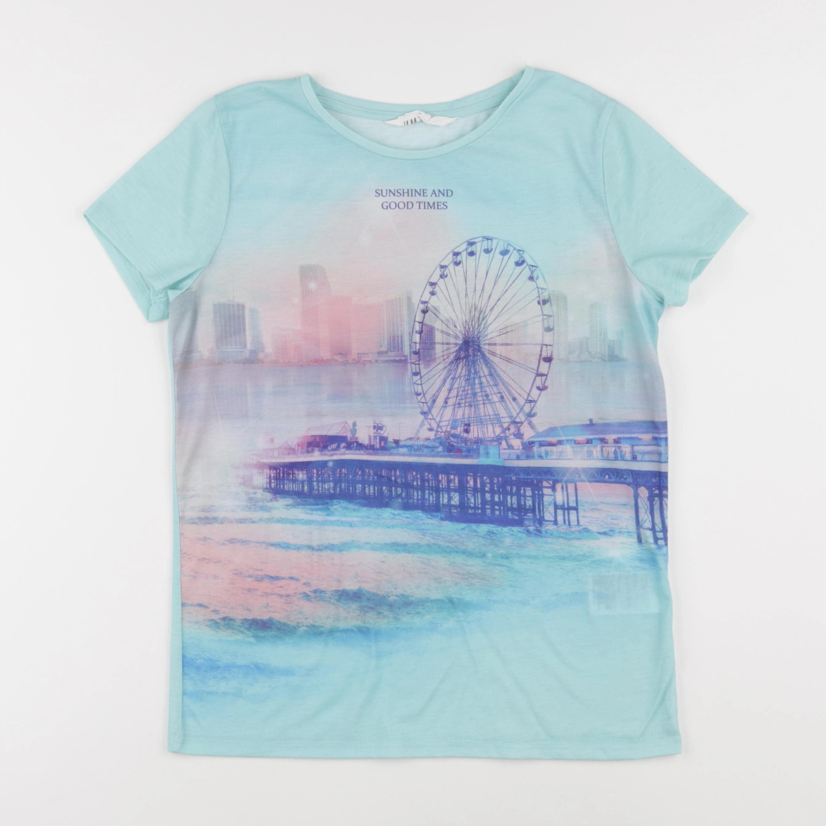 H&M - tee-shirt bleu - 12/14 ans