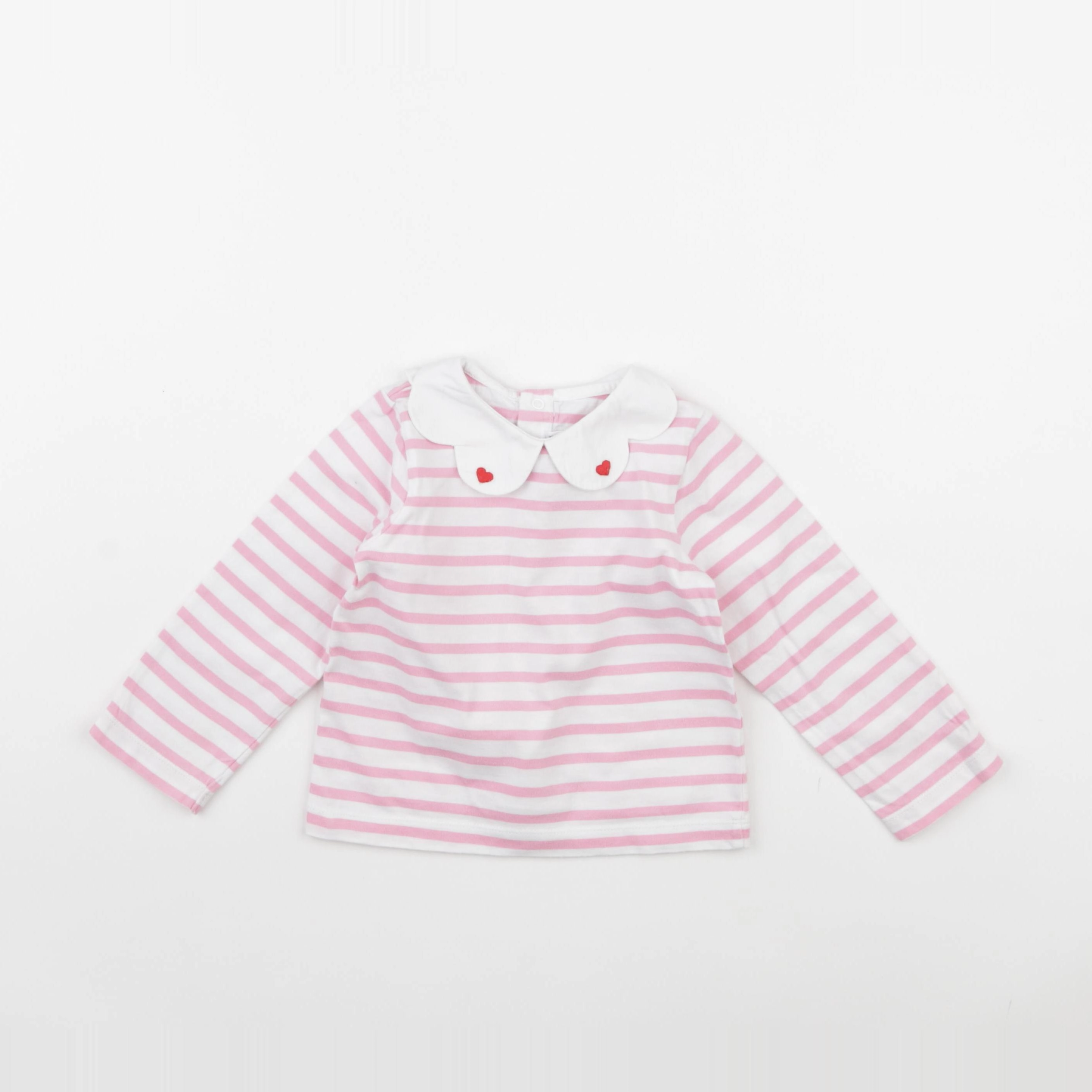 Jacadi - tee-shirt blanc, rose - 24 mois