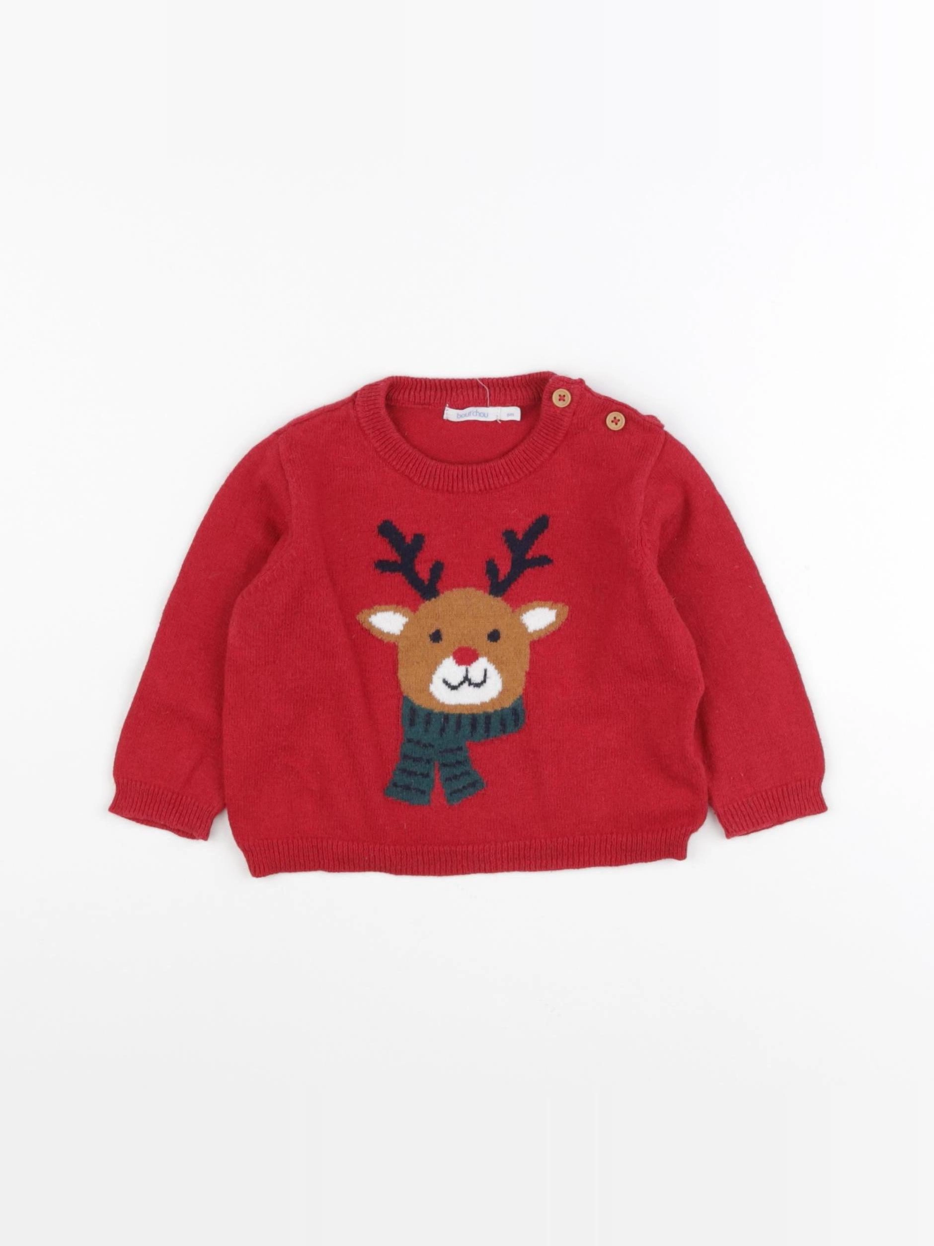 Boutchou - pull rouge - 6 mois