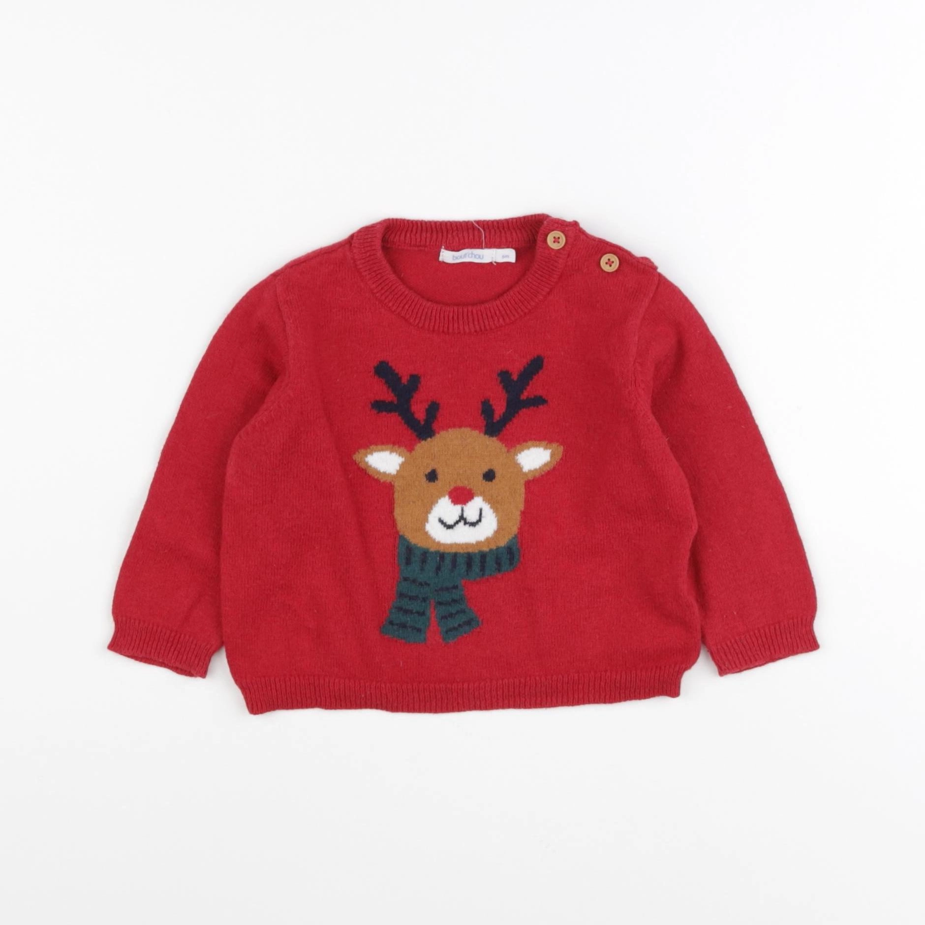 Boutchou - pull rouge - 6 mois