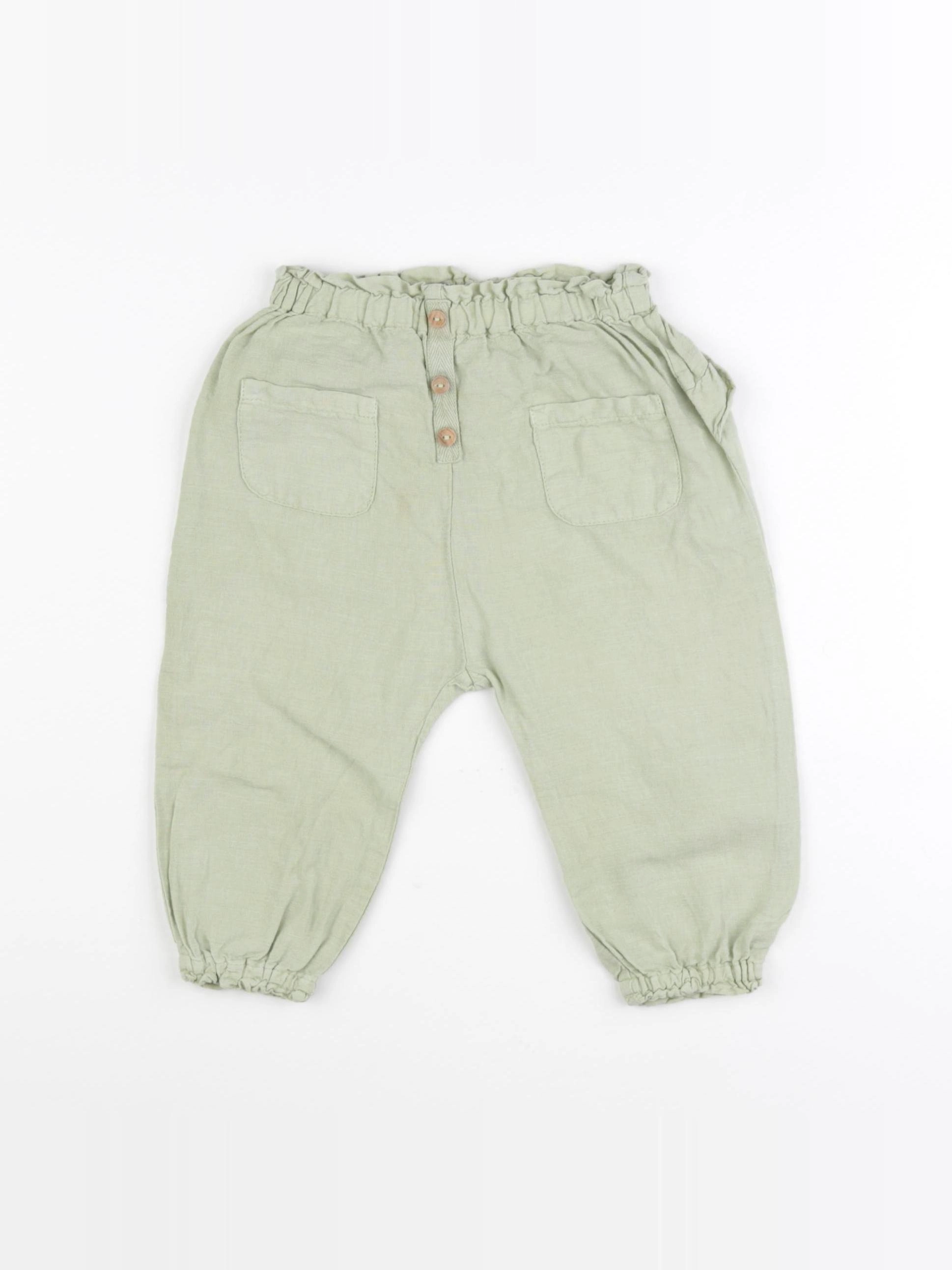 Zara - pantalon vert - 12/18 mois